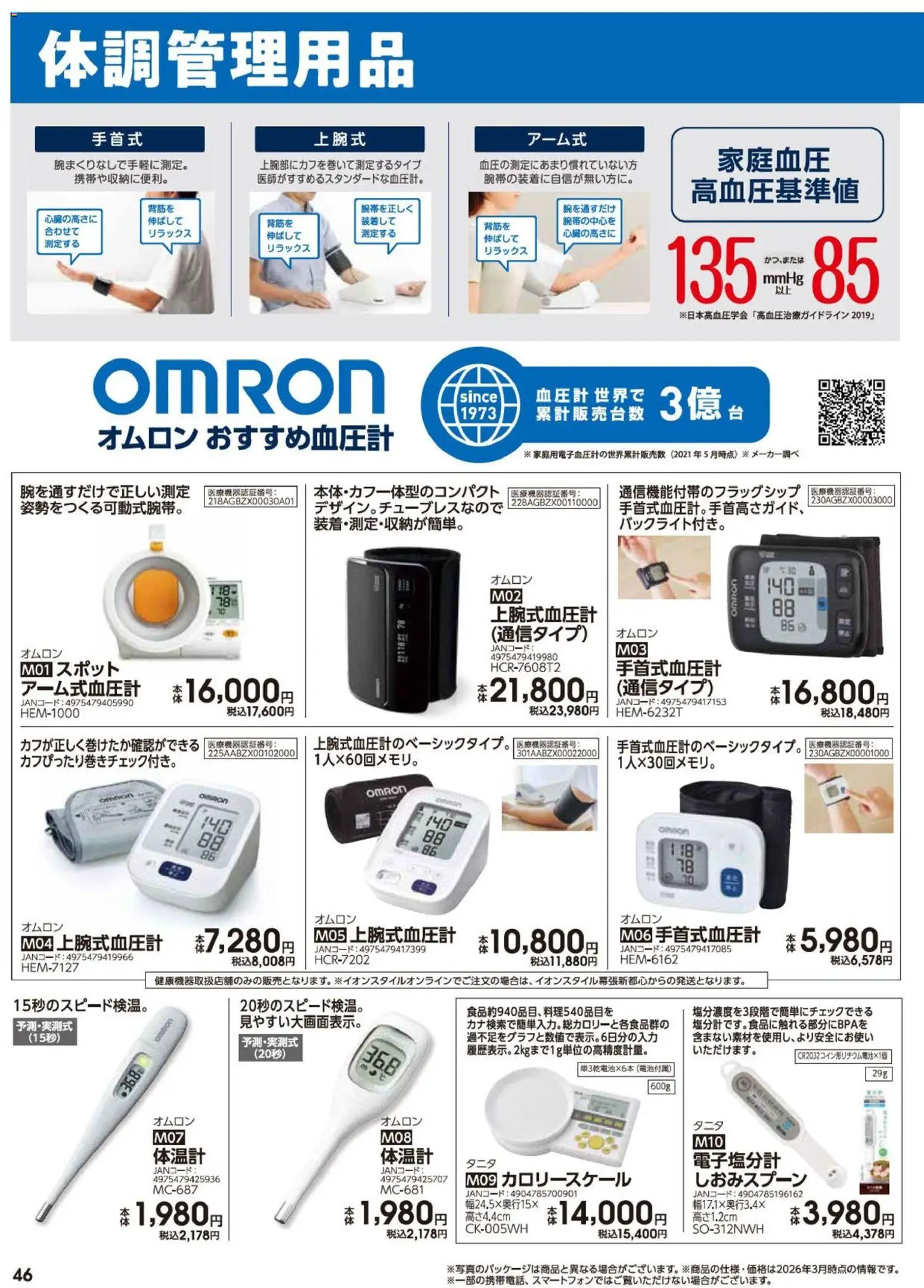 {H1} | ページ: 46 | 製品: 血圧計