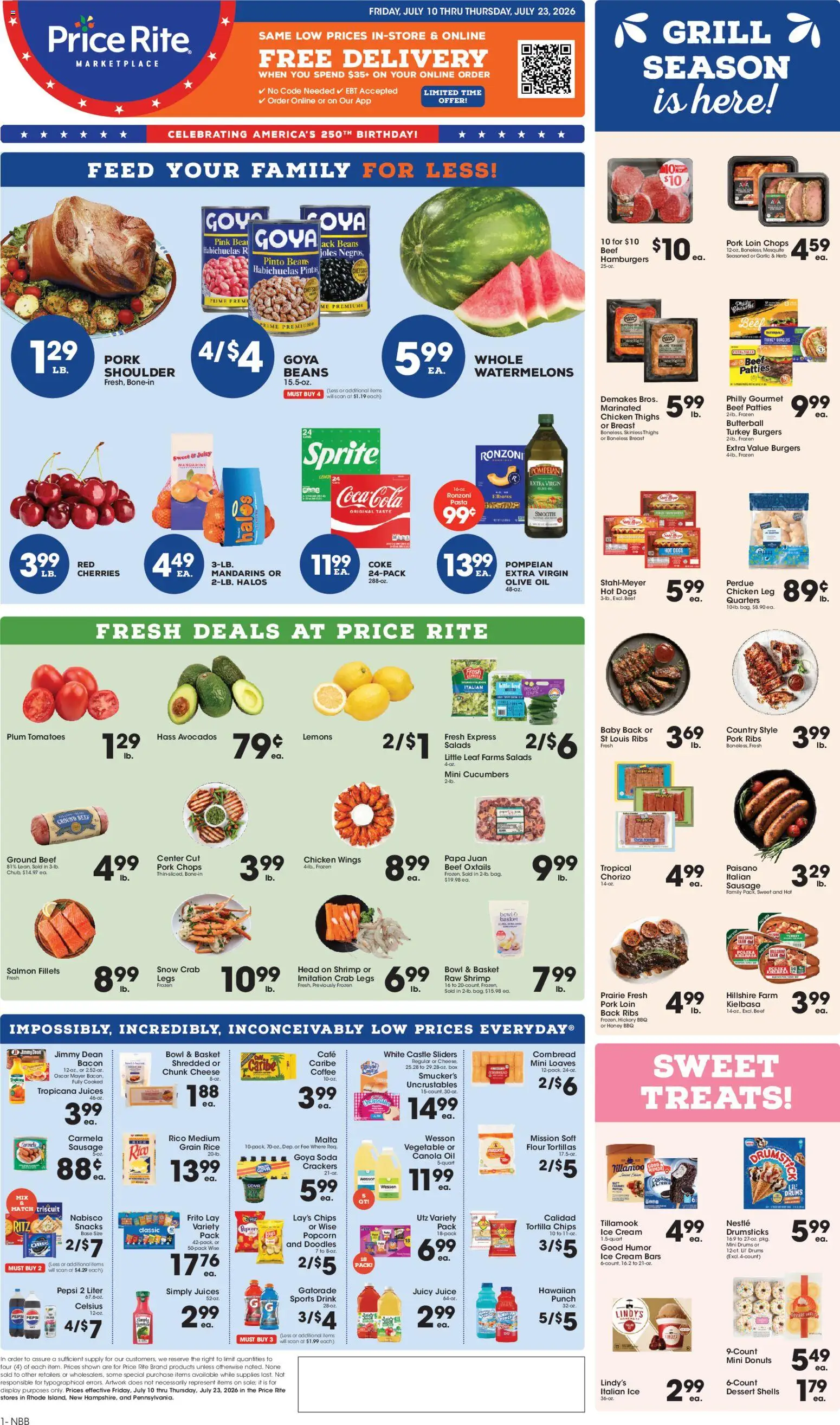 Price Rite Weekly Ad - valid from 07/10/2026 | Page: 1 | Products: Mandarins, Oil, Beef, Grill