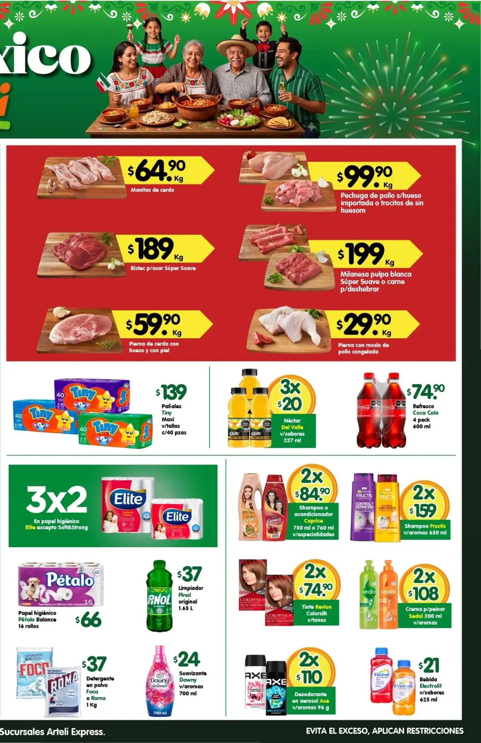Nuevas ofertas de Arteli válidas en toda la República Mexicana desde el 11/09/2026. ¡Encuentra las mejores ofertas en Arteli folleto Express! | Página: 2 | Productos: Cerdo, Suavizante, Shampoo, Pierna de cerdo