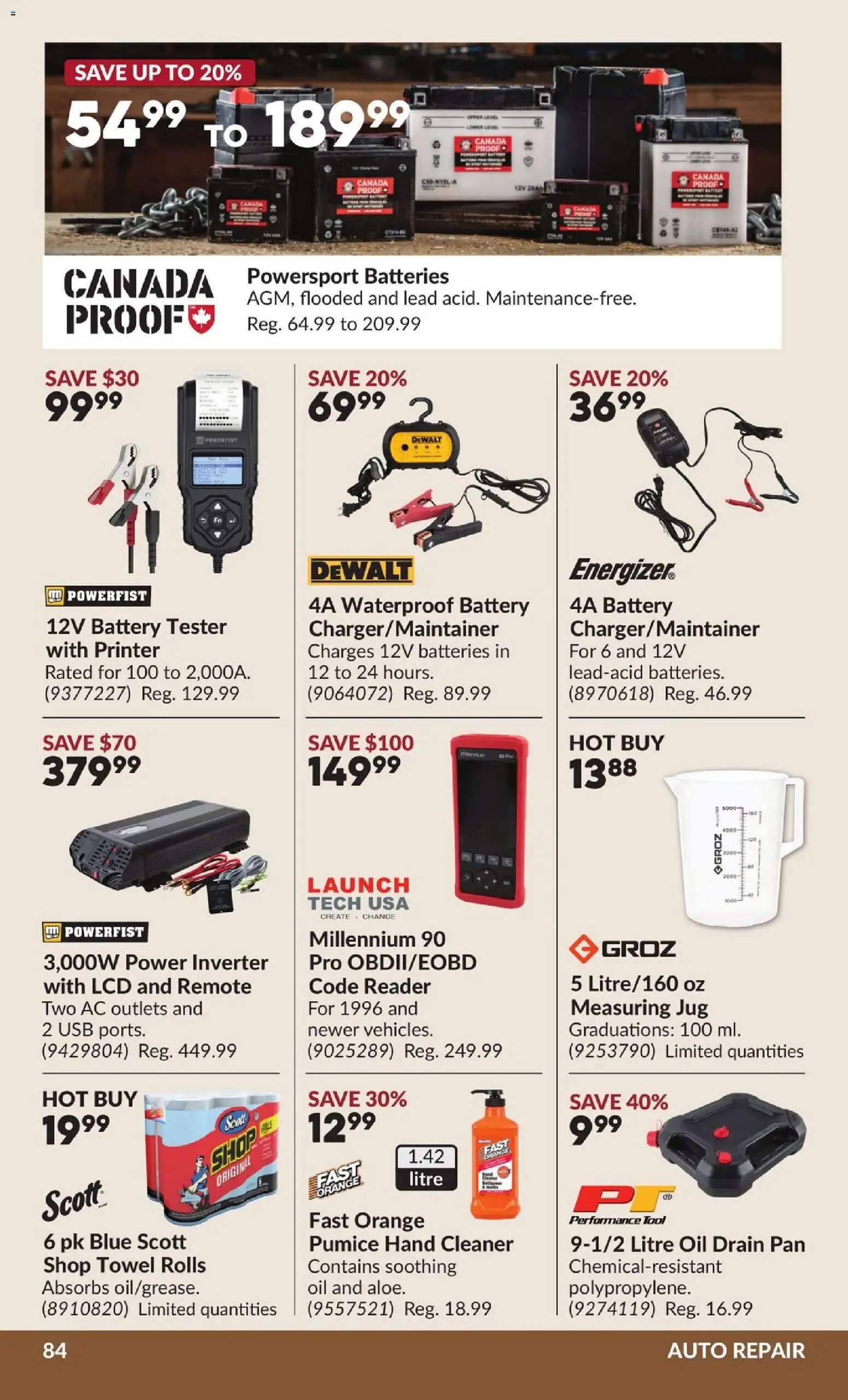 Princess Auto flyer valid from Aug 25, 2026 | Page: 85 | Products: Printer, Batteries, Battery, Oil