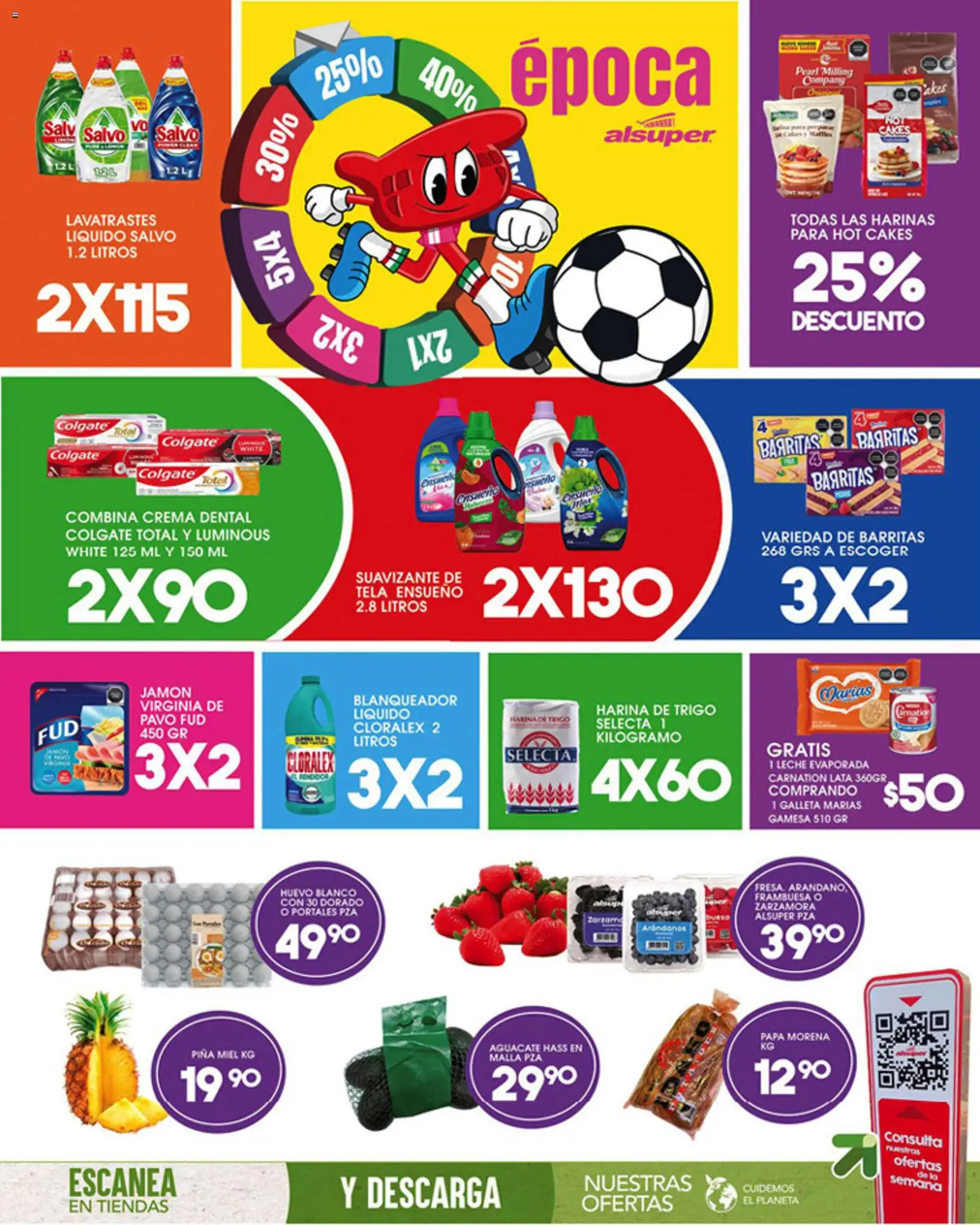 Nuevas ofertas de Alsuper válidas en toda la República Mexicana desde el 05.06.2026. ¡Encuentra las mejores ofertas en Alsuper folleto Zacatecas! | Página: 8 | Productos: Papa, Huevo, Leche, Jamón