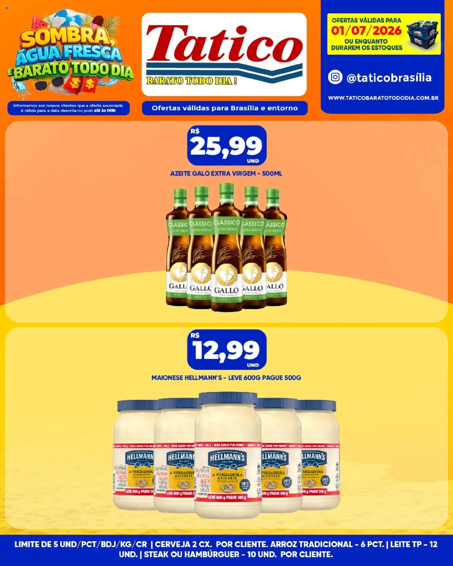 Tatico Folheto - válido de 02/07/2026 | Página: 40 | Produtos: Leite, Cerveja, Arroz, Maionese