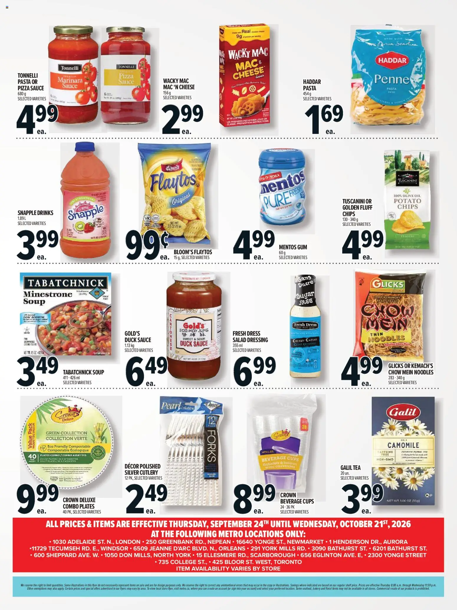 Metro flyer valid from Sep 24, 2026 | Page: 2 | Products: Tea, Sugar, Drinks, Pizza