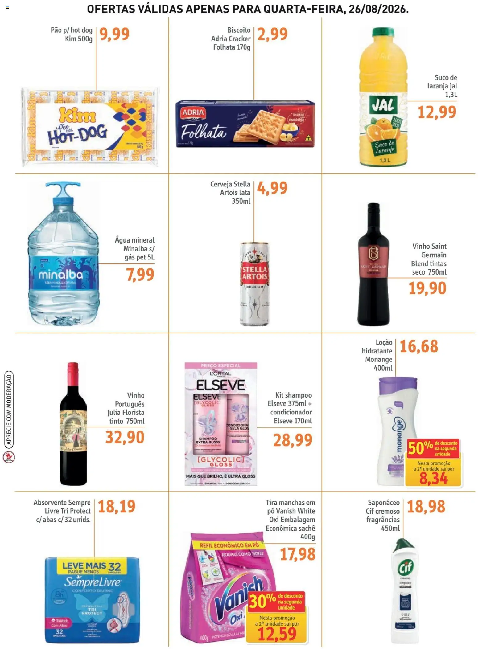 Sonda Folheto - válido de 26/08/2026 | Página: 3 | Produtos: Condicionador, Roupas, Água, Água mineral