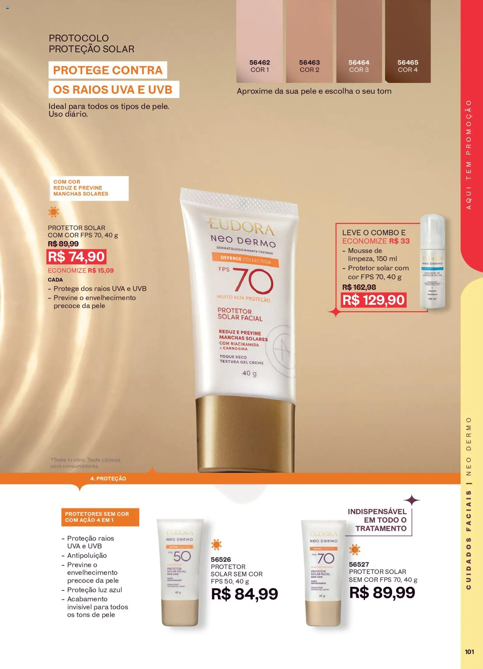 Eudora Folheto - válido de 16/09/2026 | Página: 104 | Produtos: Mousse, Protetor solar, Creme, Protetor solar facial