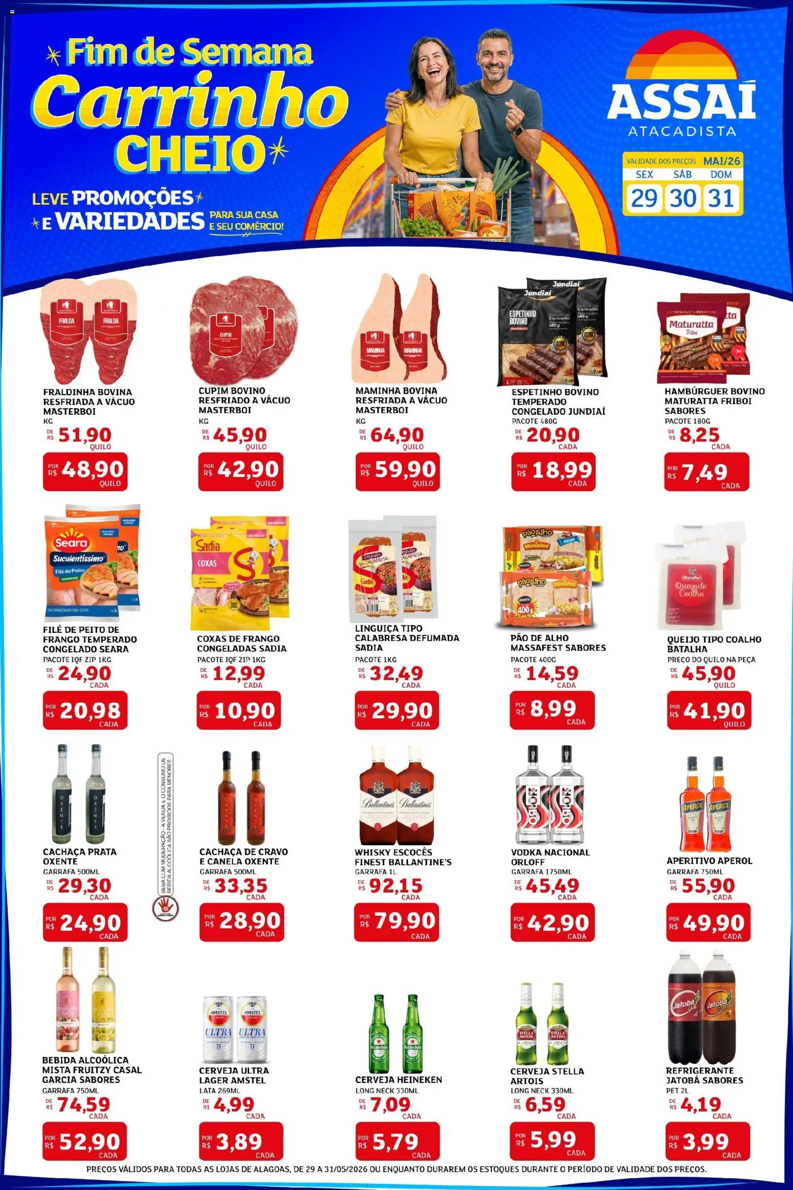 Assaí Atacadista Folheto - válido de 29.05.2026 | Página: 1 | Produtos: Cachaça, Cerveja Heineken, Heineken, Frango