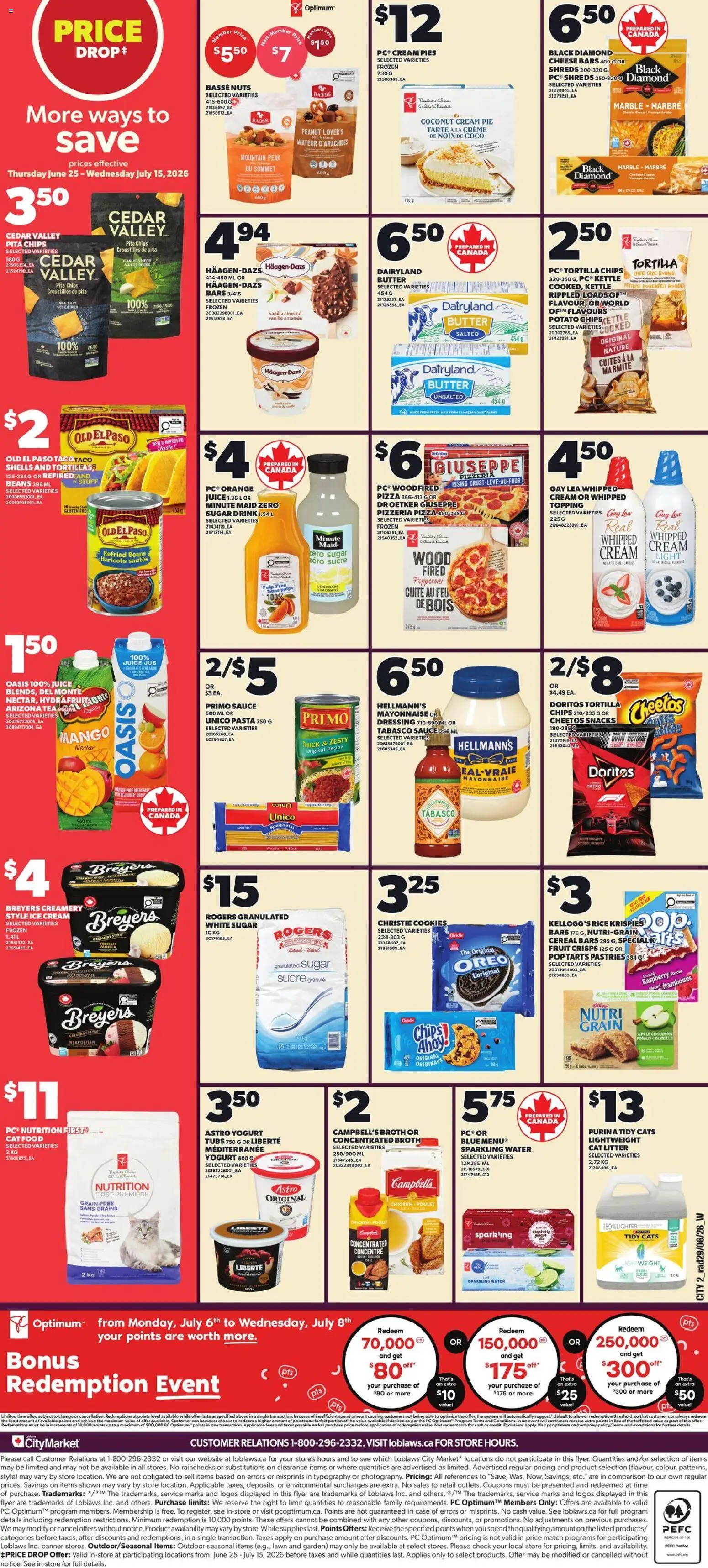 Loblaws flyer valid from Jul 2, 2026 | Page: 3 | Products: Pasta, Chips, Pizza, Chicken