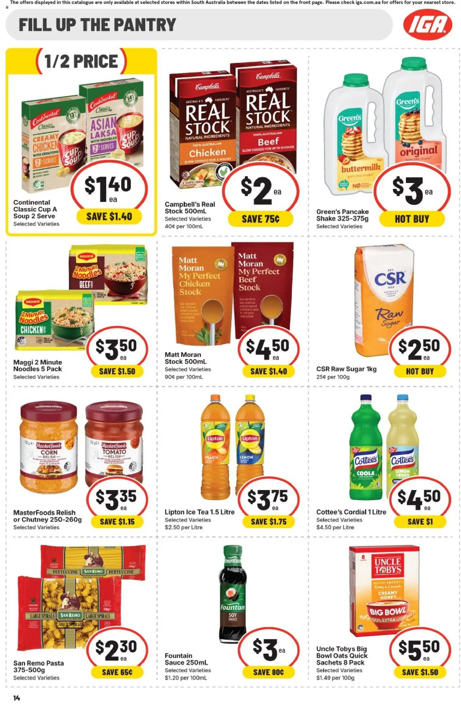 IGA catalogue - valid from 08/07/2026 | Page: 10 | Products: Tea, Oats, Sauce, Fountain