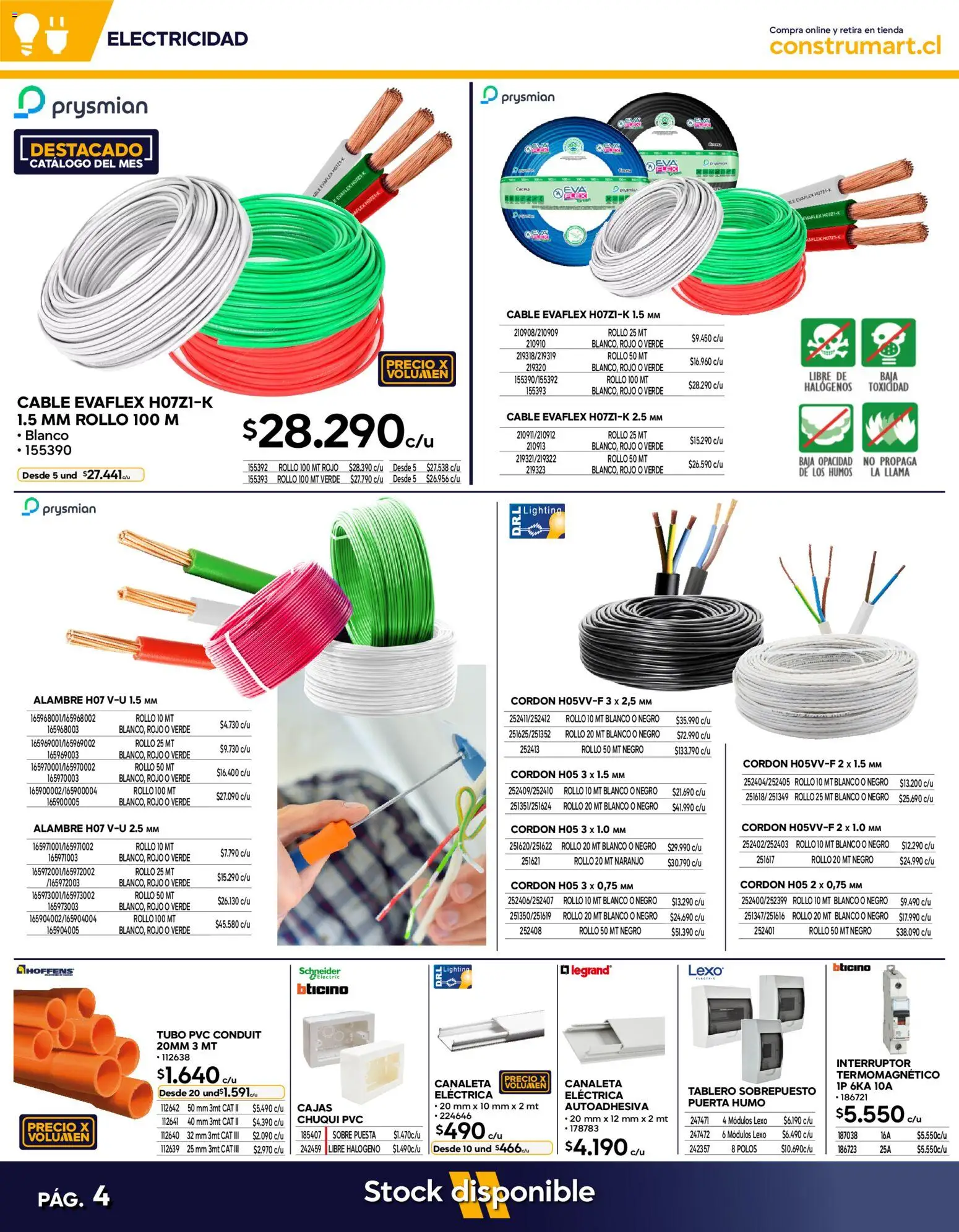 Construmart Ofertas │ válido desde el 30.06.2026 | Página: 4 | Productos: Cable, Interruptor, Canaleta, Sobre