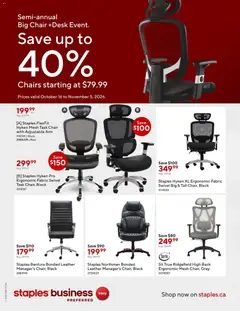 Preview of Staples flyer - Semi-annual big chair from shop Staples valid from Oct 16, 2026