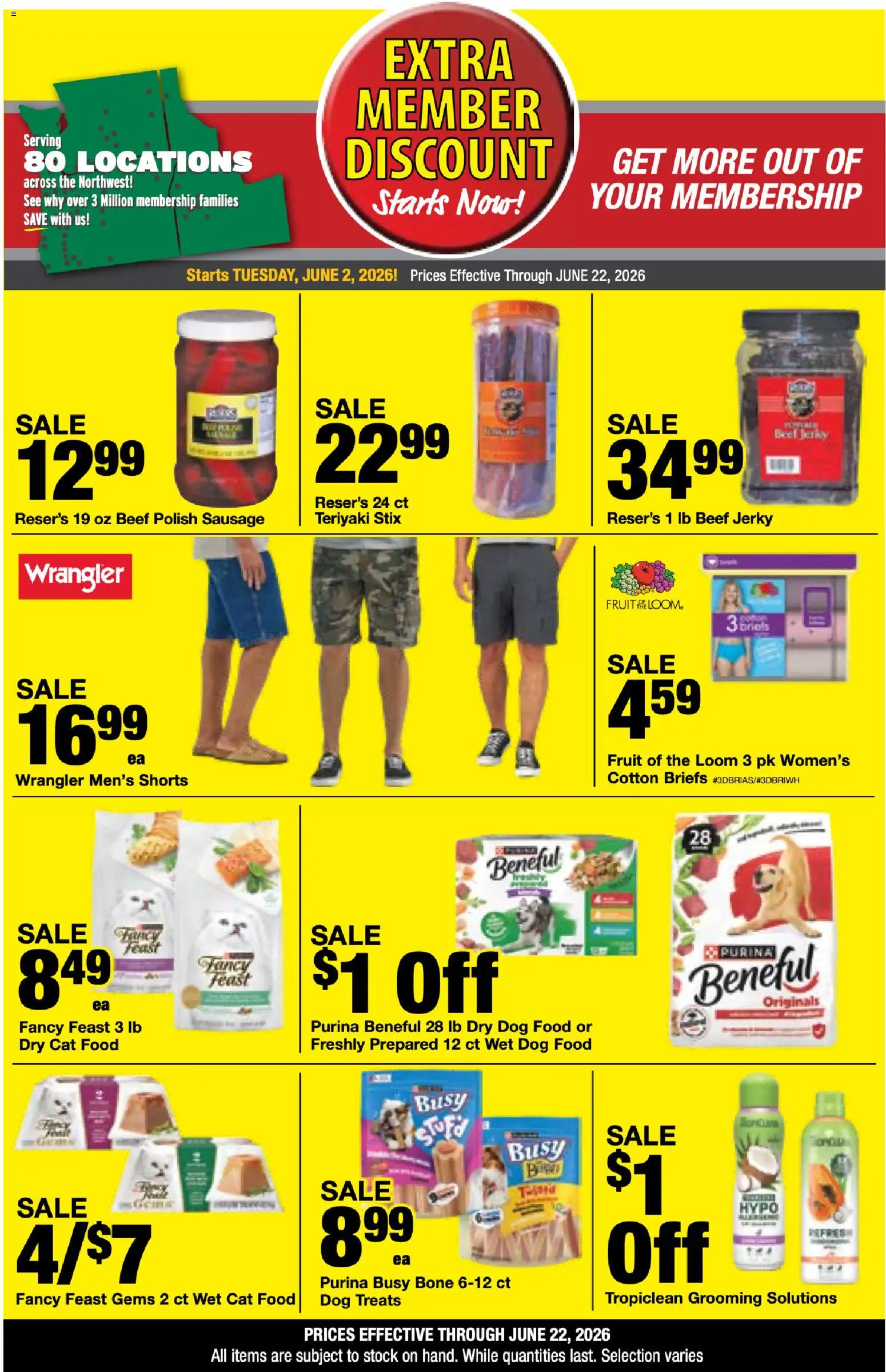 Bi-Mart Extra Member Discount - valid from 02.06.2026 | Page: 11 | Products: Cat Food, Beef, Briefs, Sausage