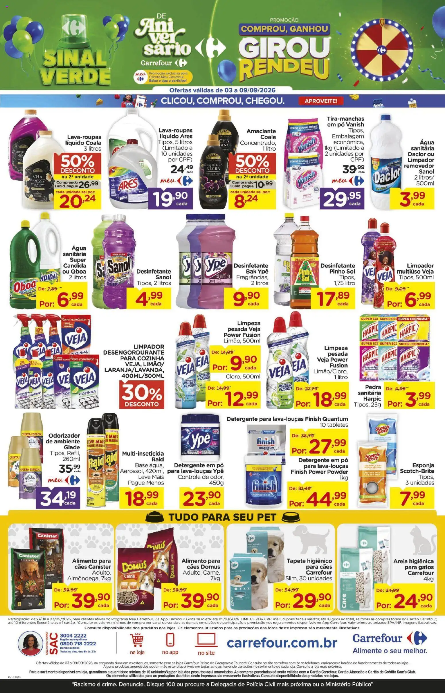 Carrefour Bairro Folheto - válido de 03/09/2026 | Página: 15 | Produtos: Pó, Cloro, Água, Desinfetante