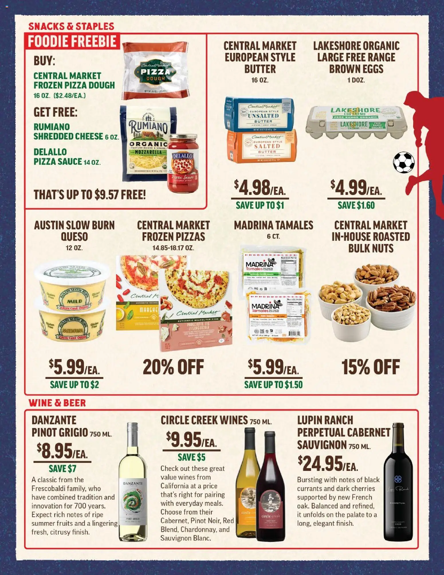 Central Market Weekly Ad - valid from 07/15/2026 | Page: 5 | Products: Cherries, Wine, Nuts, Sauce