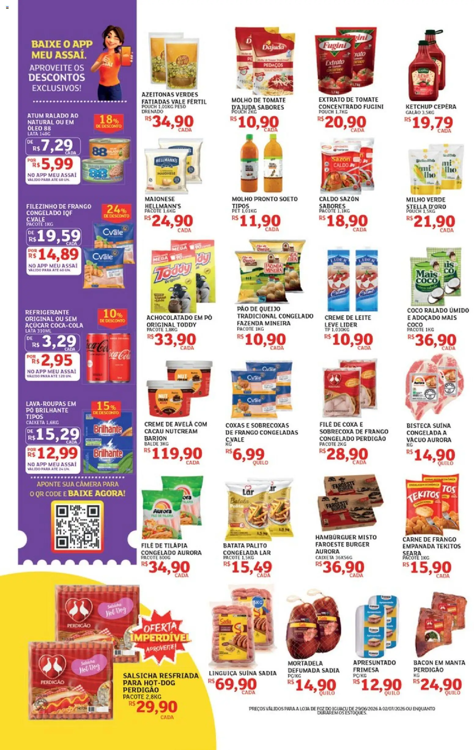 Assaí Atacadista Folheto - válido de 29/06/2026 | Página: 2 | Produtos: Coco, Milho verde, Tilápia, Creme