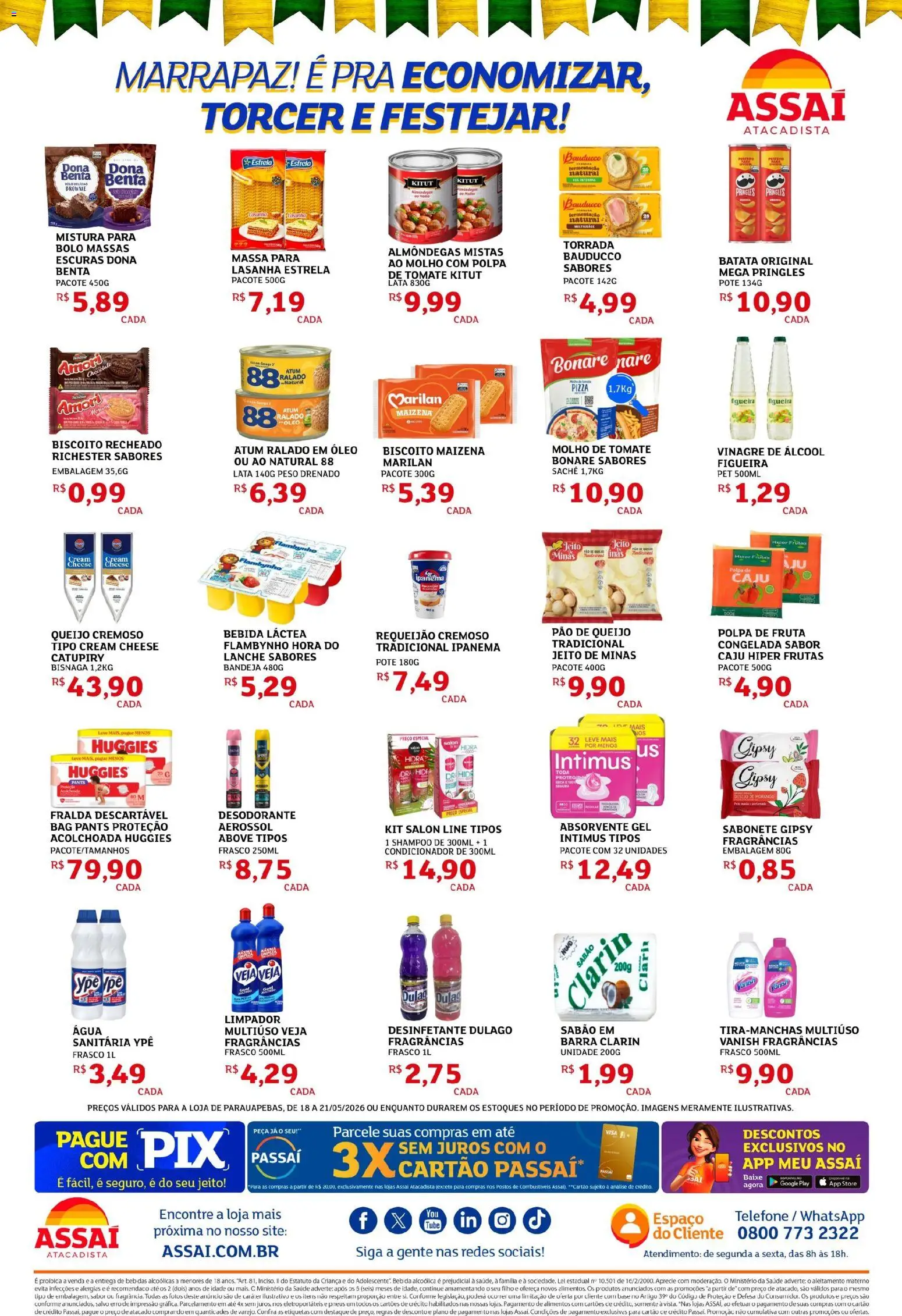Assaí Atacadista Folheto - válido de 18.05.2026 | Página: 2 | Produtos: Caju, Vinagre, Base, Batata