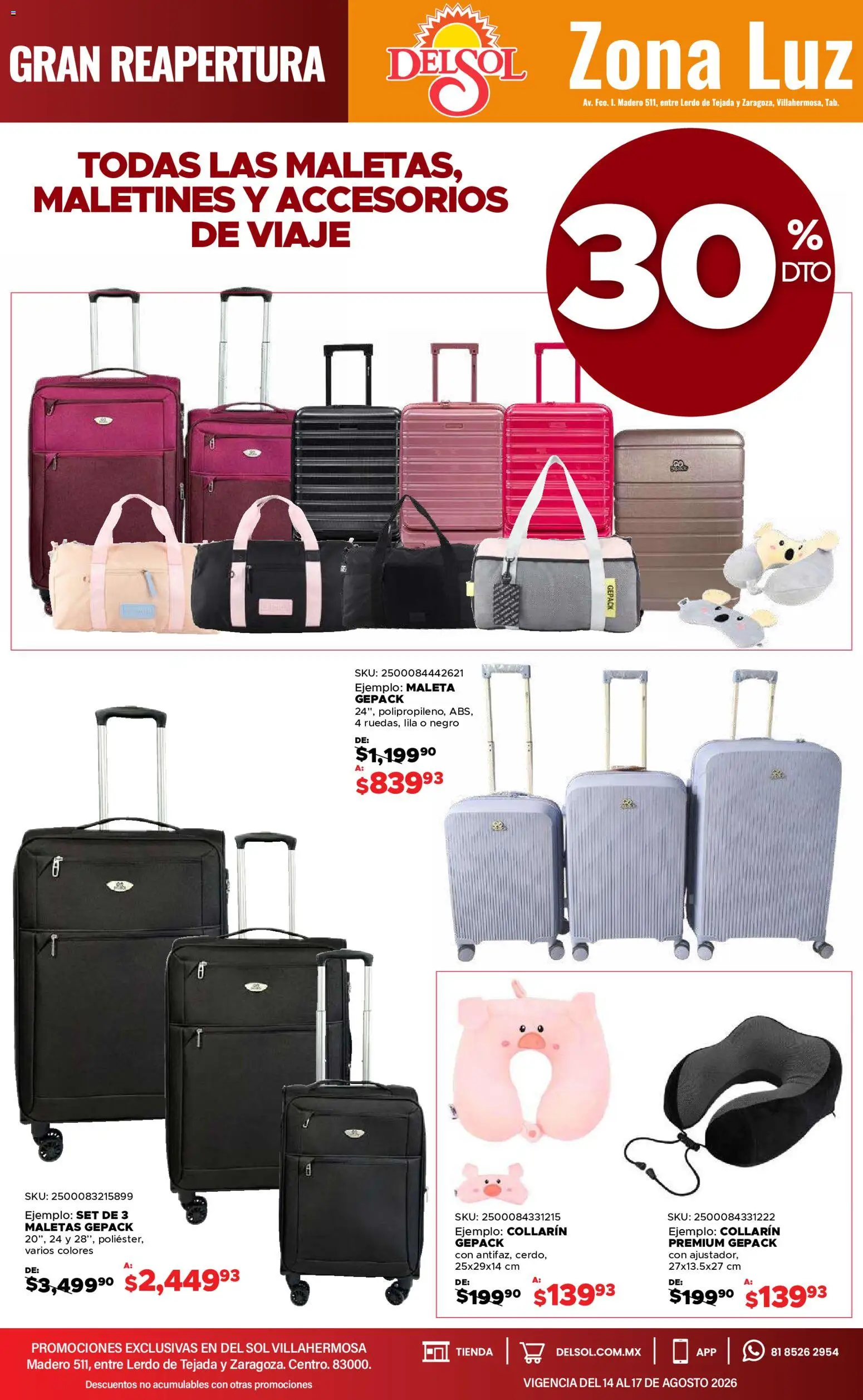 Nuevas ofertas de Del Sol y Woolworth válidas en toda la República Mexicana desde el 14/08/2026. ¡Encuentra las mejores ofertas en Del Sol y Woolworth katalog 4 Días de Grandes Promociones! | Página: 21 | Productos: Maleta