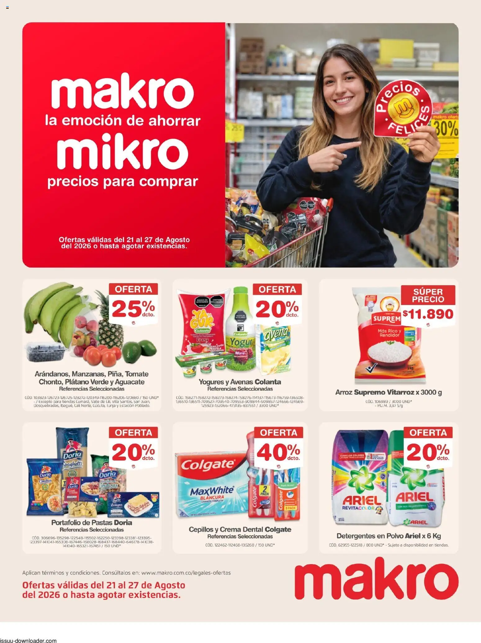 Makro revista - valida desde el 21/08/2026 | Página: 1 | Productos: Aguacate, Crema, Pastas, Polvo