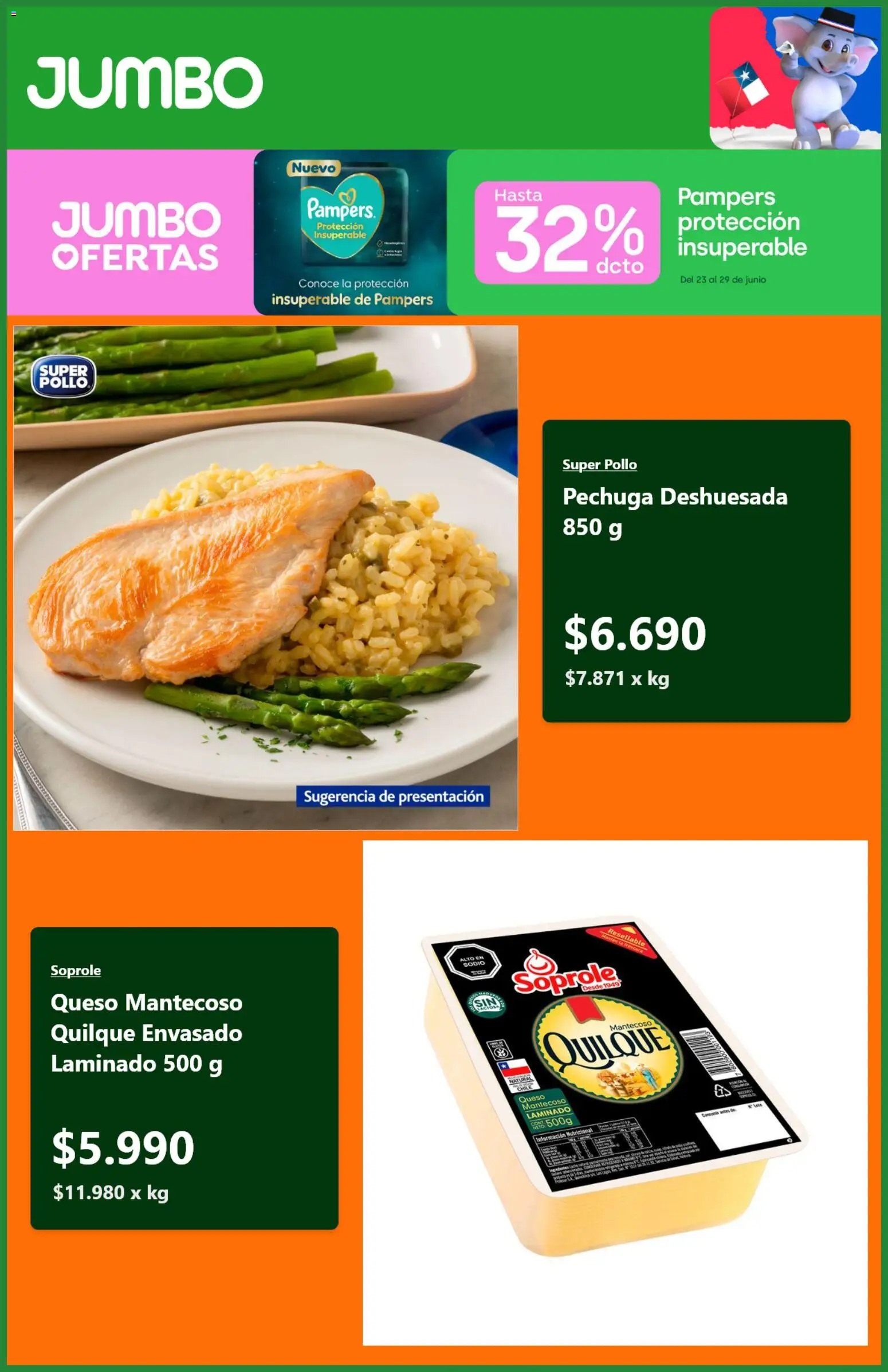 Jumbo Ofertas │ válido desde el 21.06.2026 | Página: 4 | Productos: Queso, Pollo