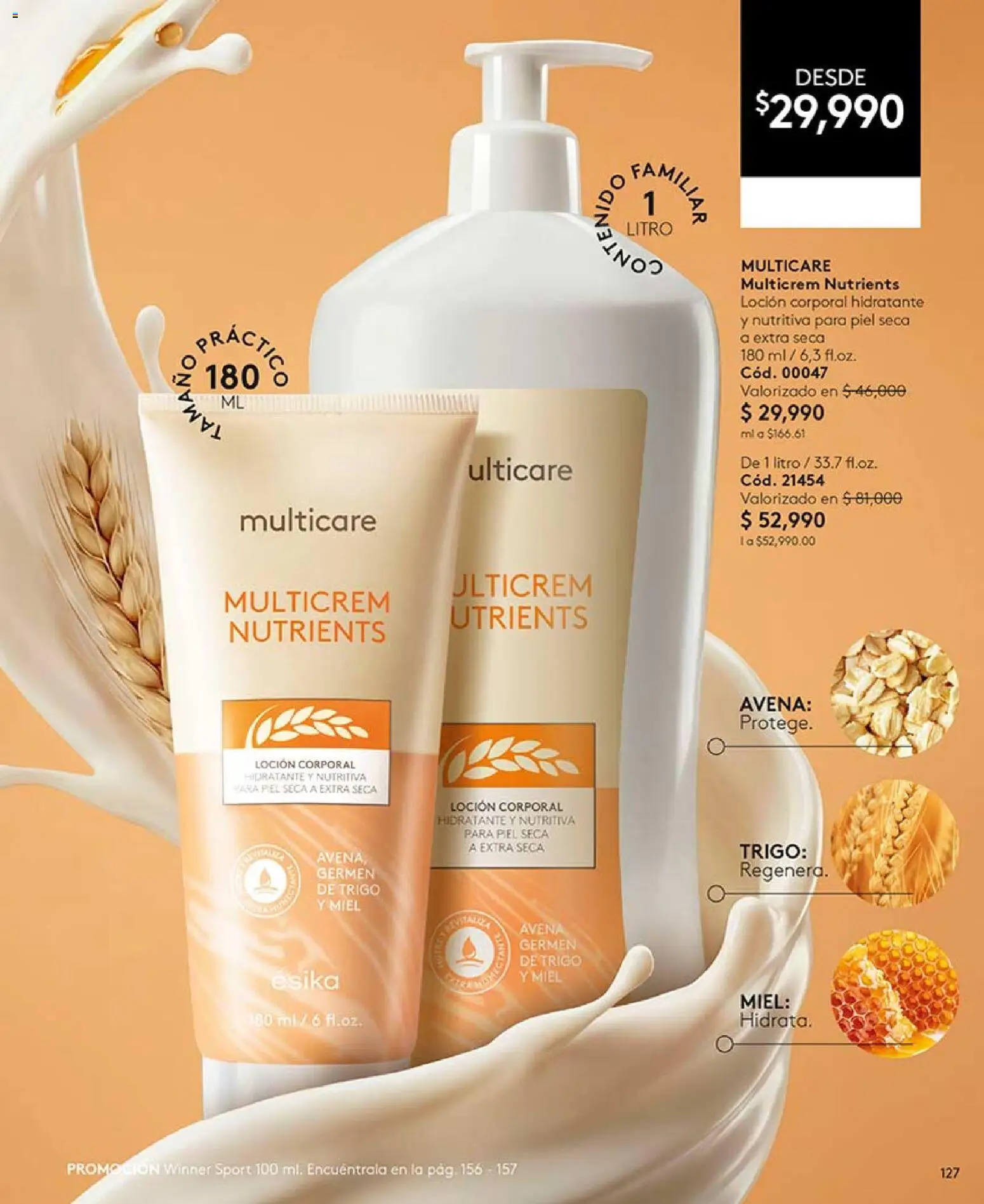 Ésika revista - valida desde el 17/07/2026 | Página: 127 | Productos: Avena, Loción