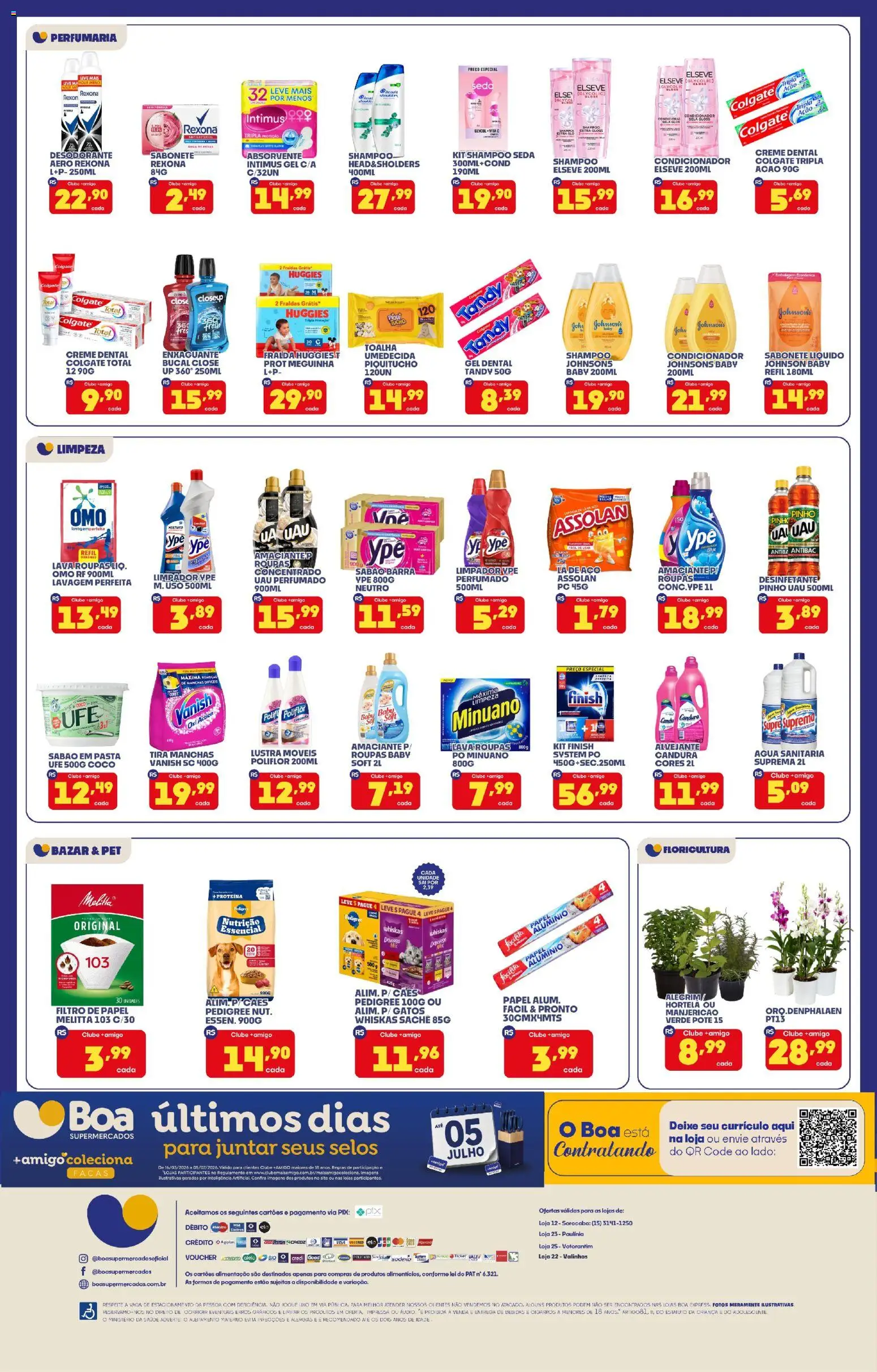 Boa Supermercados Folheto - válido de 26/06/2026 | Página: 4 | Produtos: Sabonete, Fraldas, Amaciante, Desinfetante