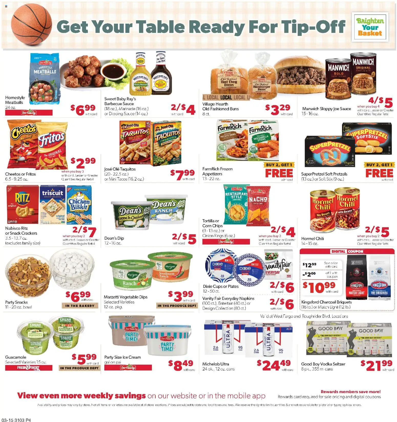 Family Fare Weekly Ad - valid from 15.03.2026 | Page: 4 | Products: Cheese, Cream, Ice cream, Sauce