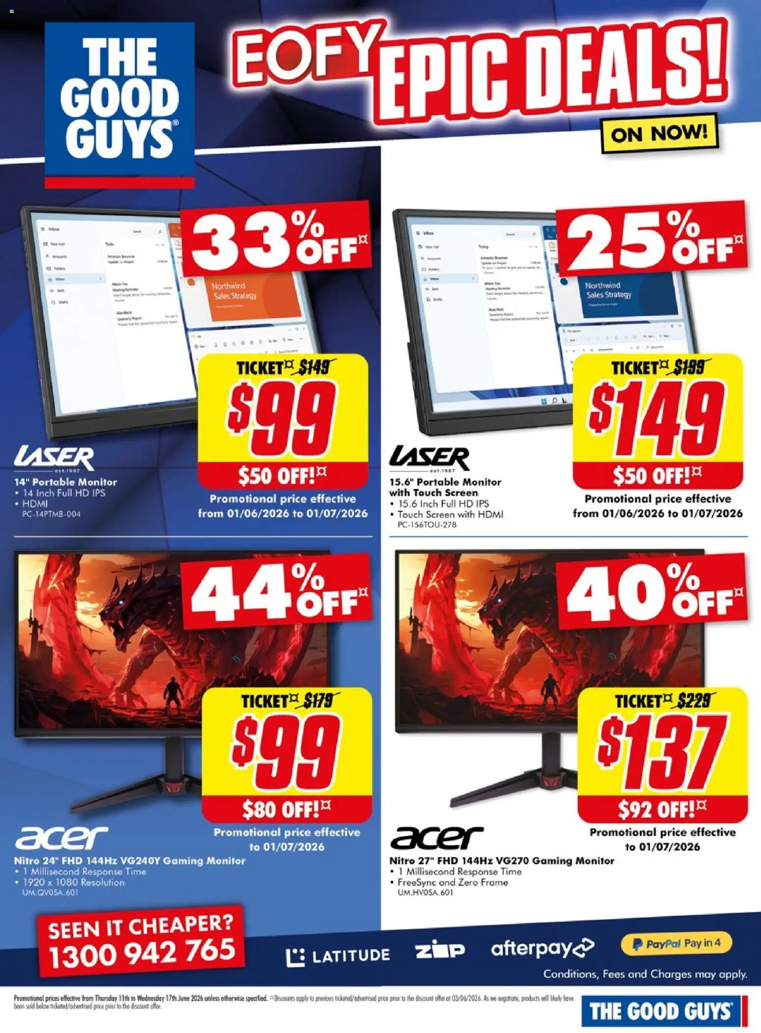 The Good Guys catalogue - valid from 10.06.2026 | Page: 6 | Products: Monitor, Portable, Screen