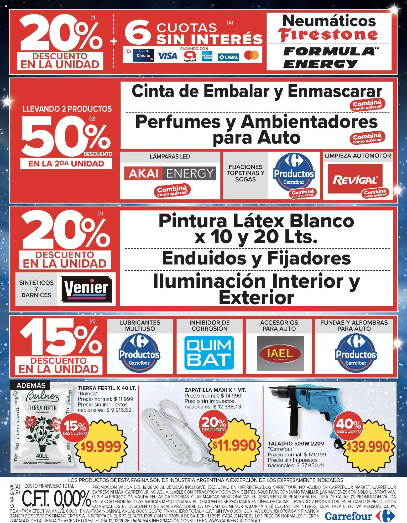 Carrefour ofertas │ válido desde el 19/08/2026 | Página: 21 | Productos: Neumáticos, Perfumes, Iluminación, Taladro