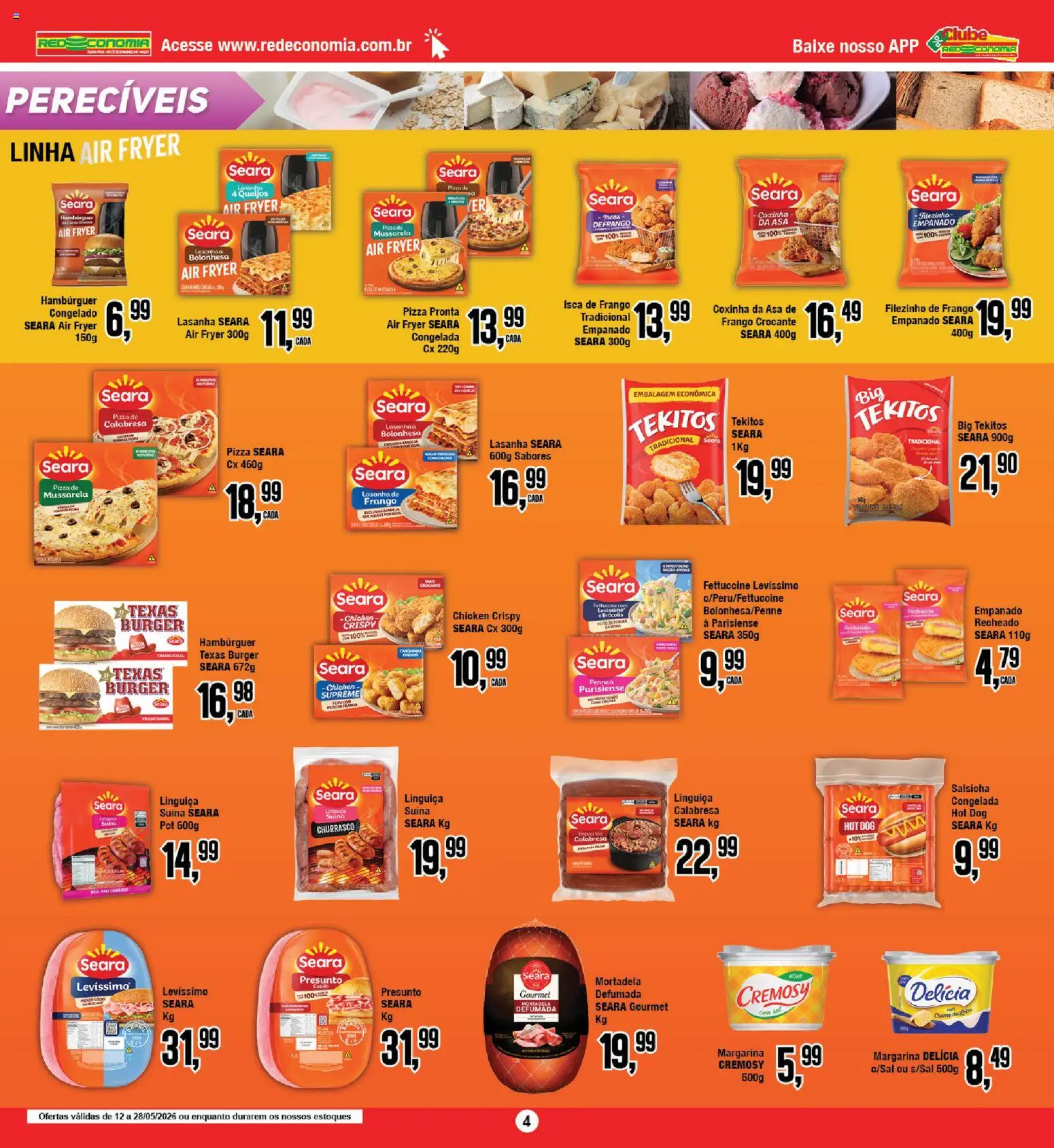RedEconomia Folheto - válido de 12.05.2026 | Página: 4 | Produtos: Air fryer, Linguiça, Leite, Mussarela