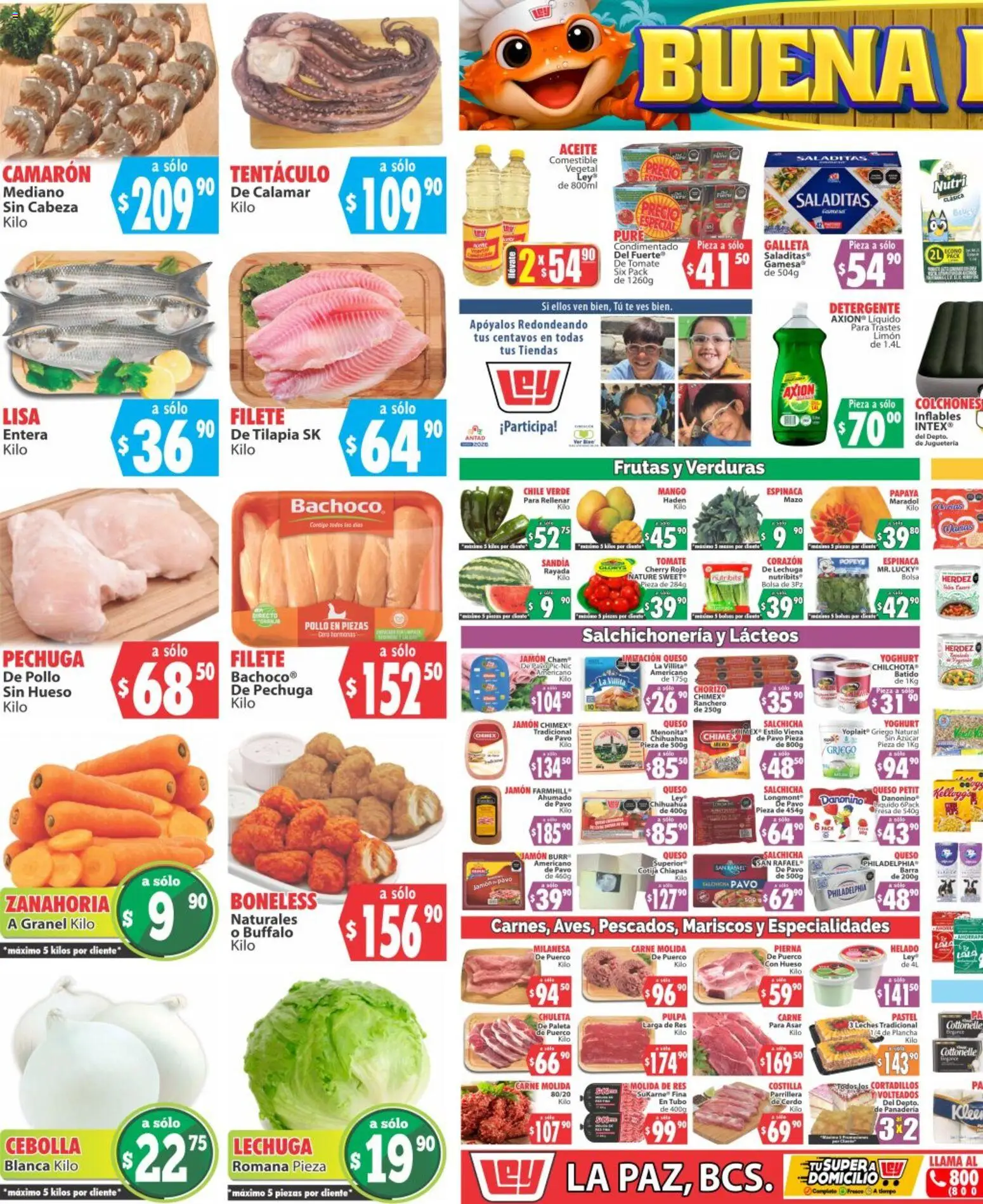 Nuevas ofertas de Casa Ley válidas en toda la República Mexicana desde el 07.03.2026. ¡Encuentra las mejores ofertas en Casa Ley folleto Autoservicio La Paz, BCS! | Página: 1 | Productos: Sandía, Paleta, Té, Zanahoria