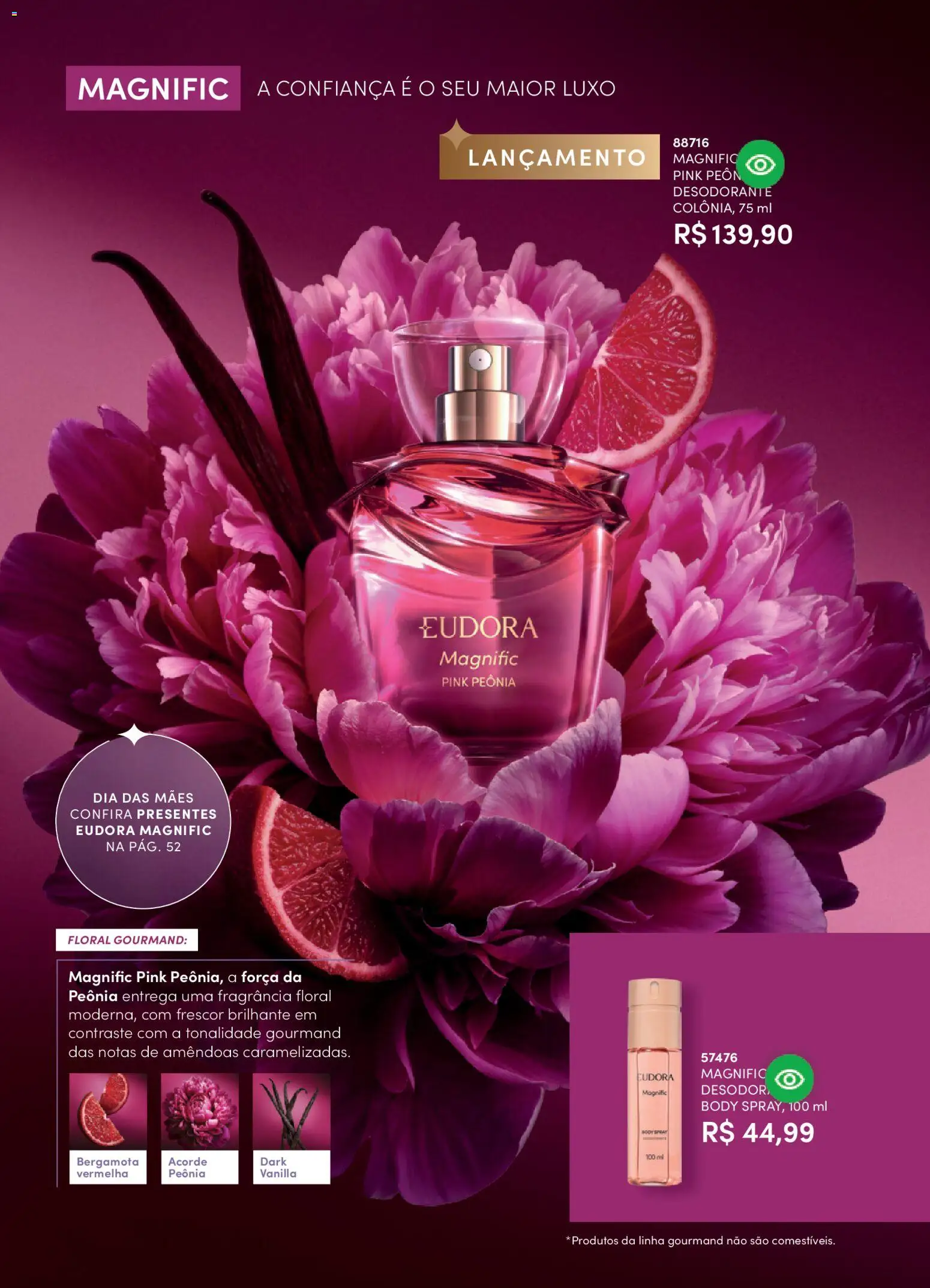 Eudora Folheto - válido de 01.04.2026 | Página: 104 | Produtos: Bergamota, Fragrância, Desodorante, Amêndoas