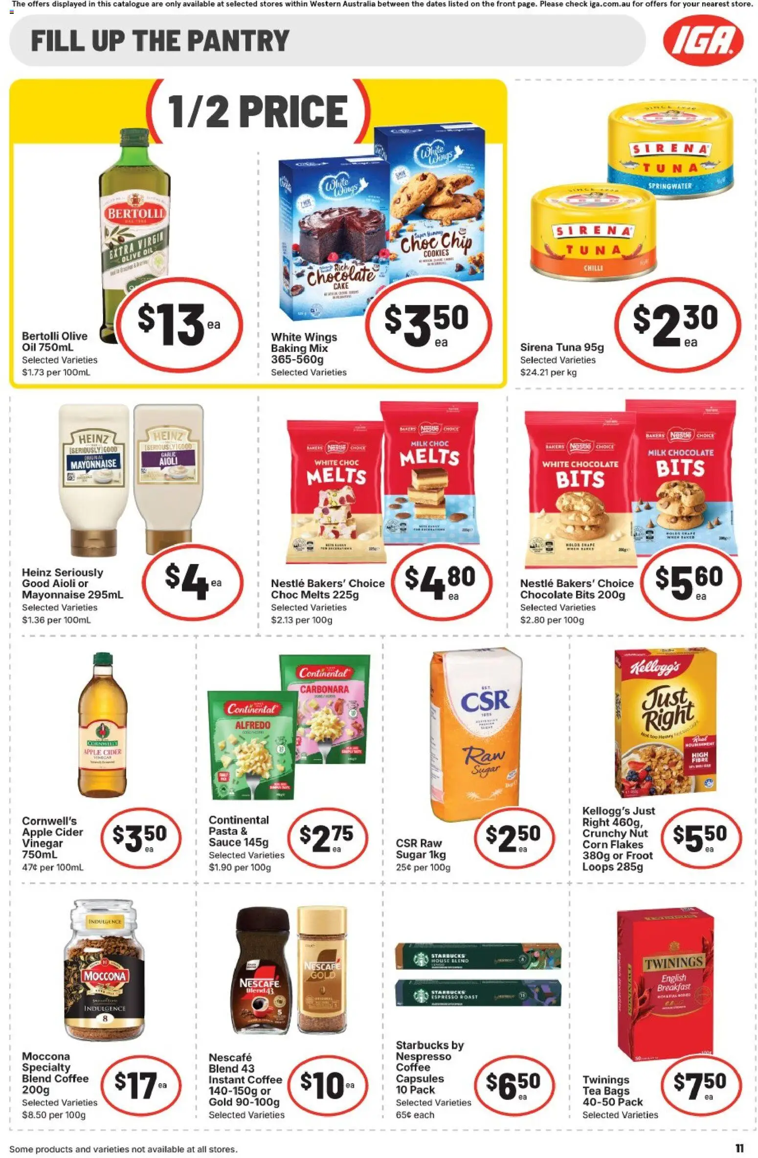 IGA catalogue - valid from 27.05.2026 | Page: 11 | Products: Chocolate, Pasta, Flakes, Moccona