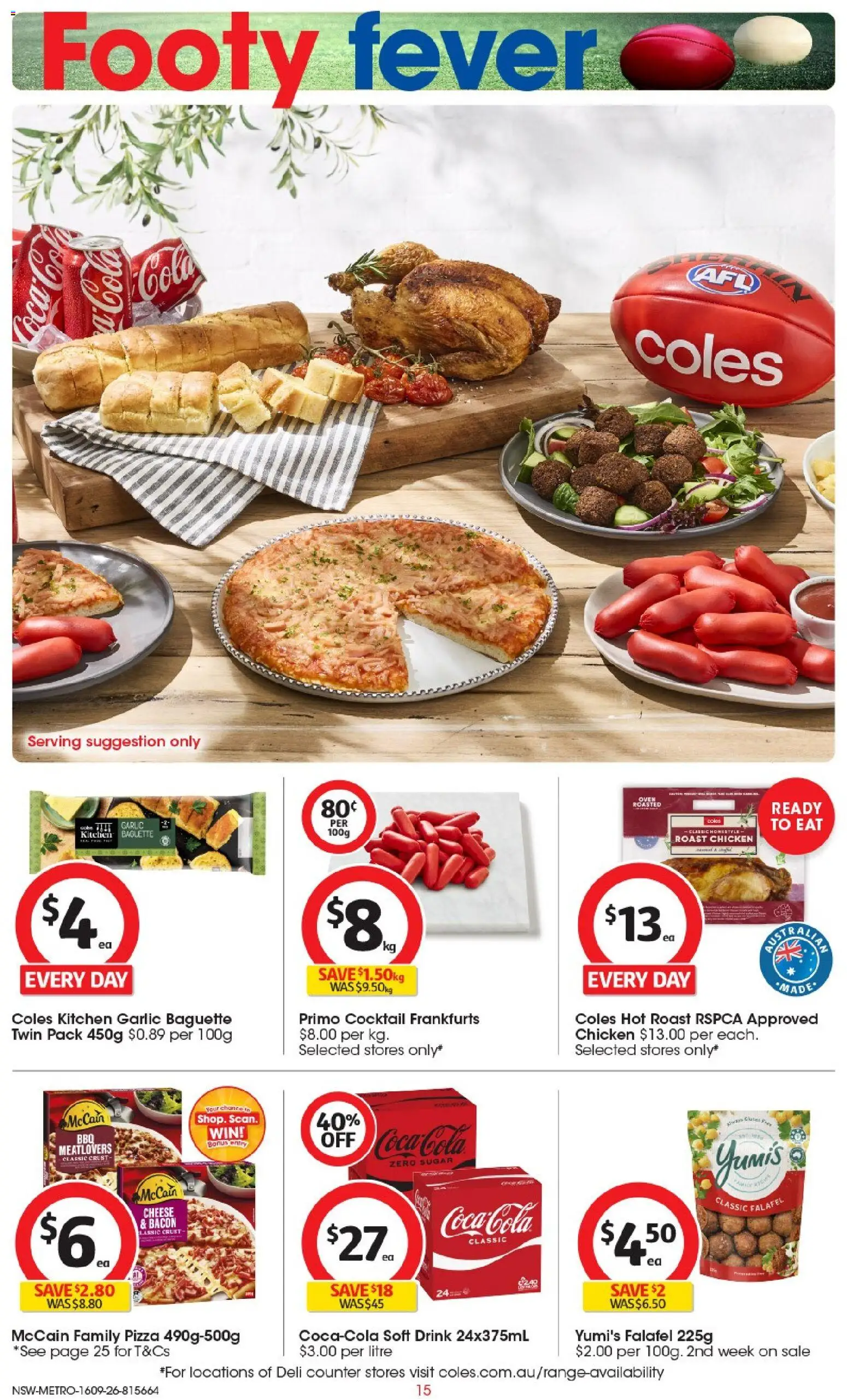 Coles catalogue - valid from 16/09/2026 | Page: 16 | Products: Pizza, Sugar, Garlic, Roast