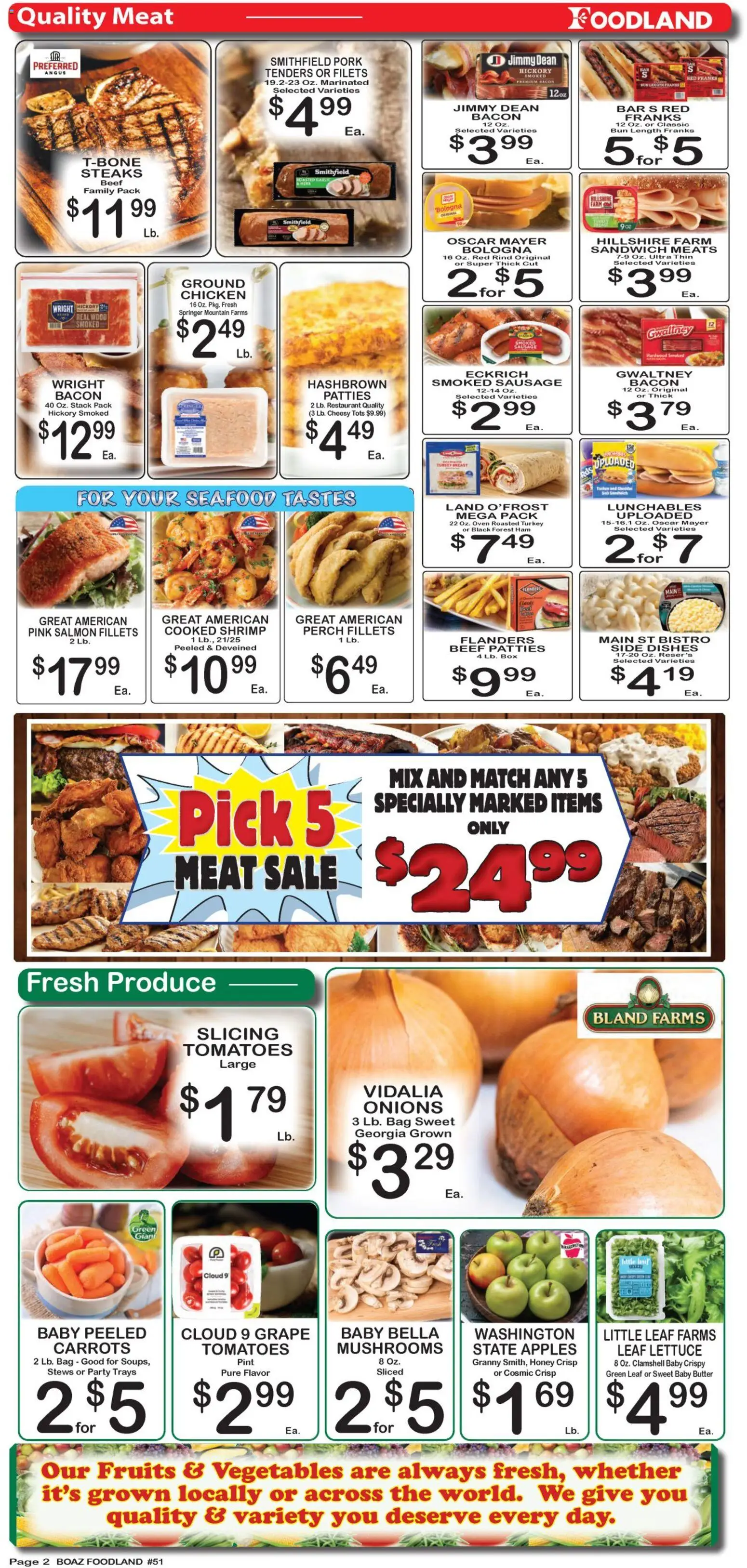 Foodland Weekly Ad - valid from 09/08/2026 | Page: 2 | Products: Box, Chicken, Pork, Fruits