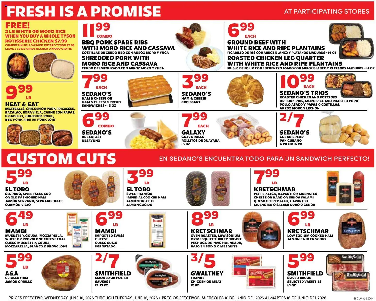 Sedano's Weekly Ad - valid from 10.06.2026 | Page: 4 | Products: Pan, Ham, Rice, Sausage