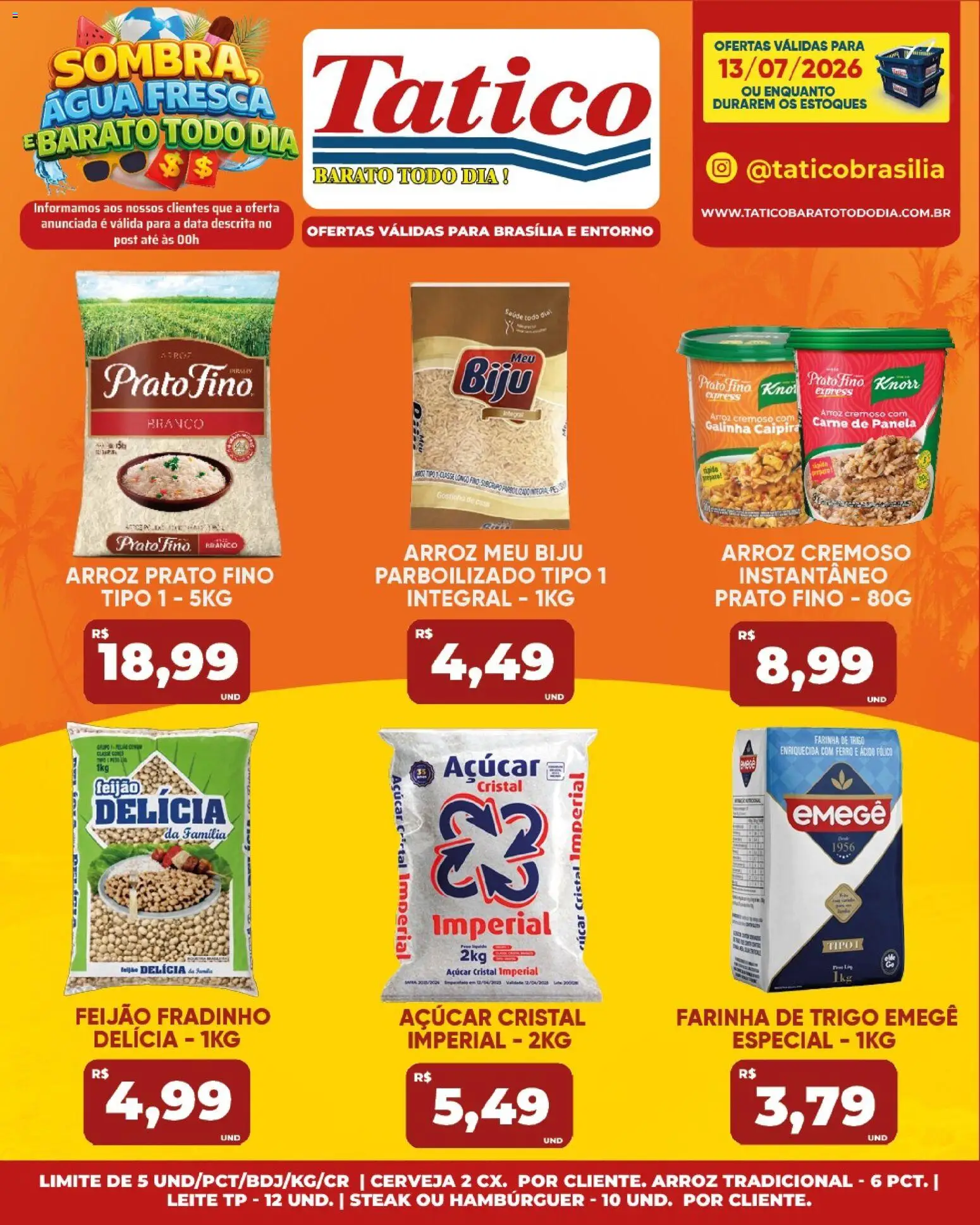 Tatico Folheto - válido de 13/07/2026 | Página: 15 | Produtos: Feijão, Farinha de trigo, Leite, Knorr