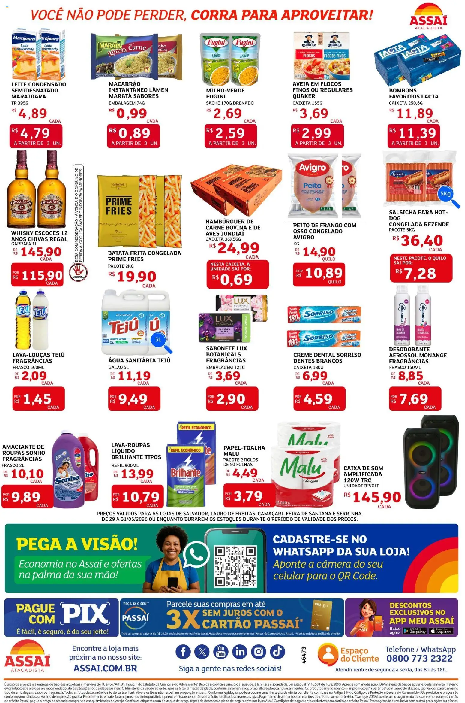 Assaí Atacadista Folheto - válido de 29.05.2026 | Página: 2 | Produtos: Base, Hambúrguer, Amaciante, Água sanitária