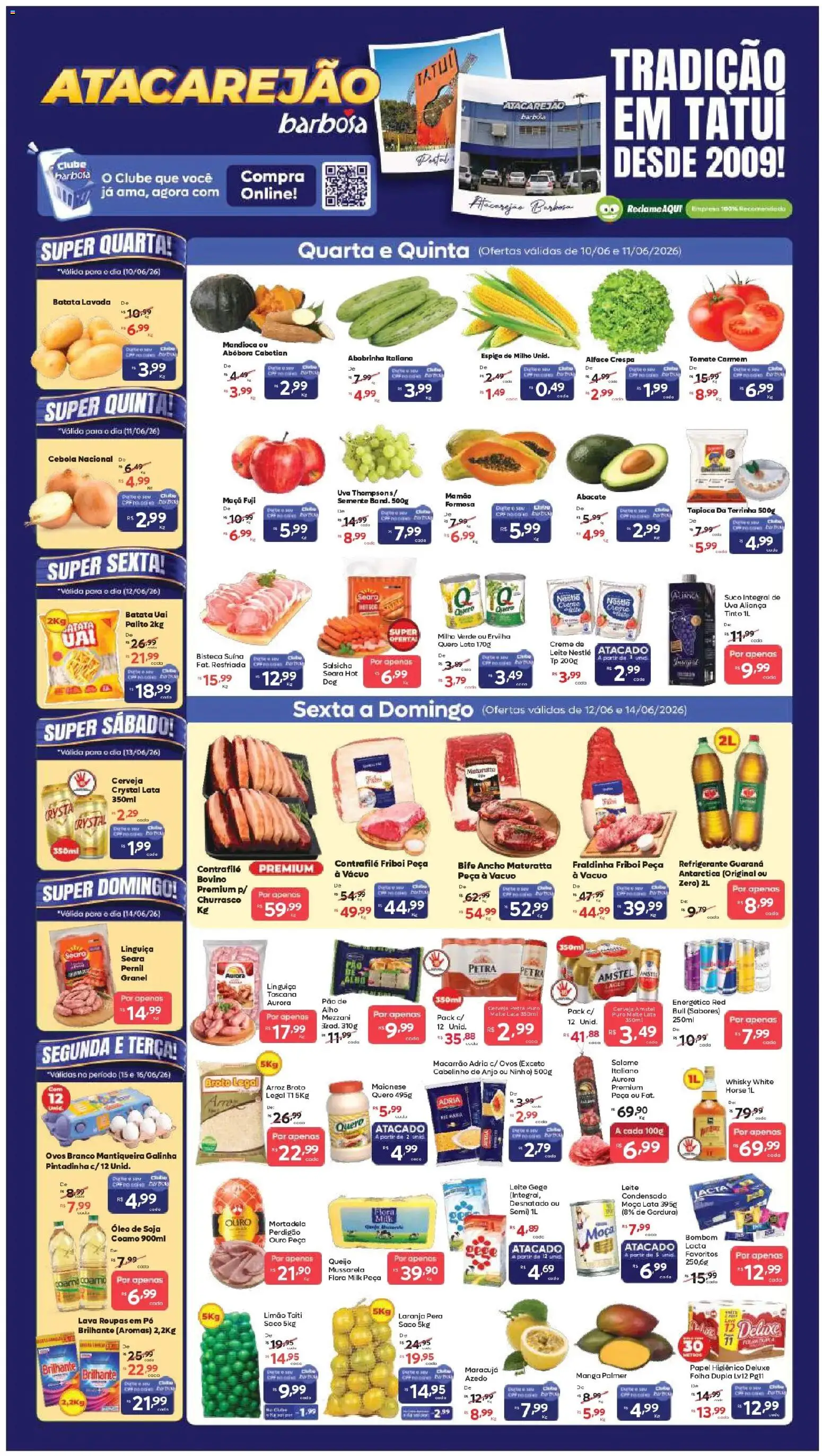 Barbosa Supermercados Folheto - válido de 10.06.2026 | Página: 1 | Produtos: Salsicha, Cerveja, Bombom, Soja