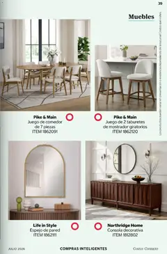 Vista previa de Pike & Main Juego de comedor de 7 piezas, Juego de comedor de 7 piezas, nuevo folleto de la tienda, válido en México a partir del 01/07/2026 | Página: 39 | Productos: Juego, Juego de comedor, Espejo