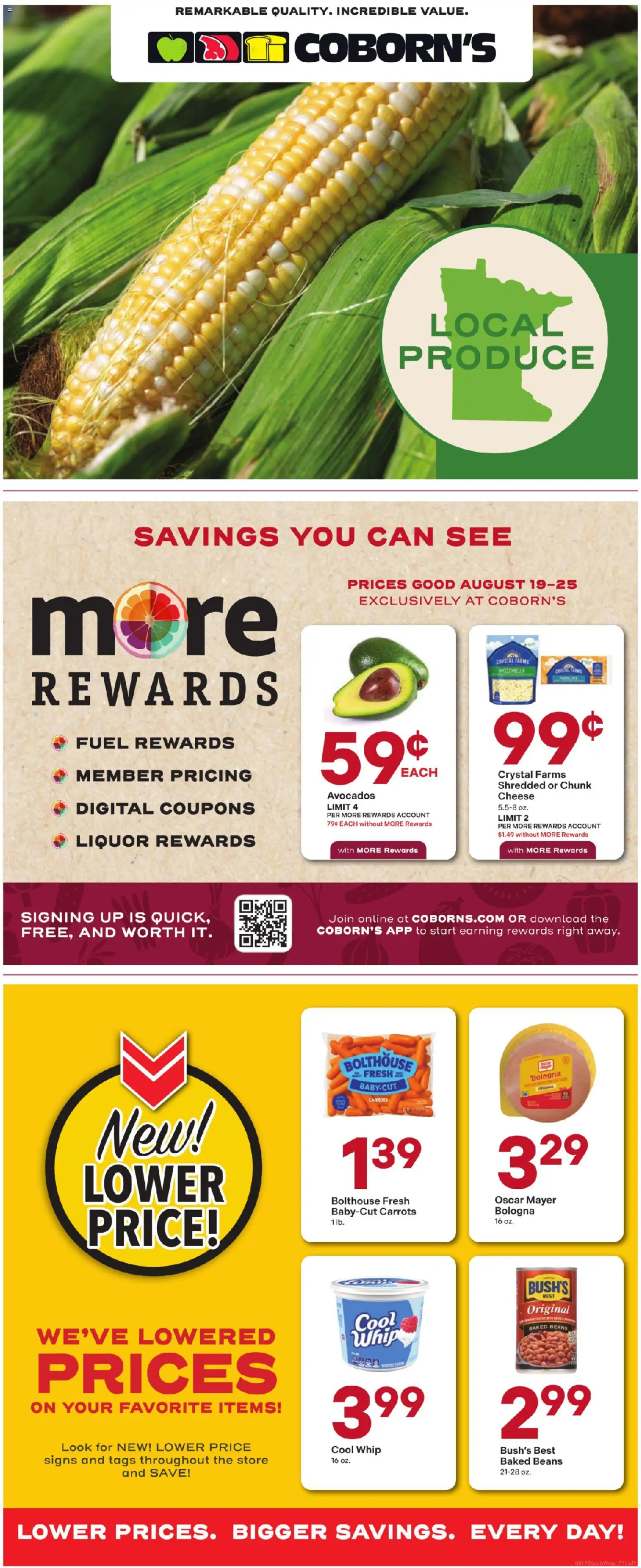 Coborn's Weekly Ad - valid from 08/19/2026 | Page: 2 | Products: Cheese, Mozzarella, Beans, Carrots
