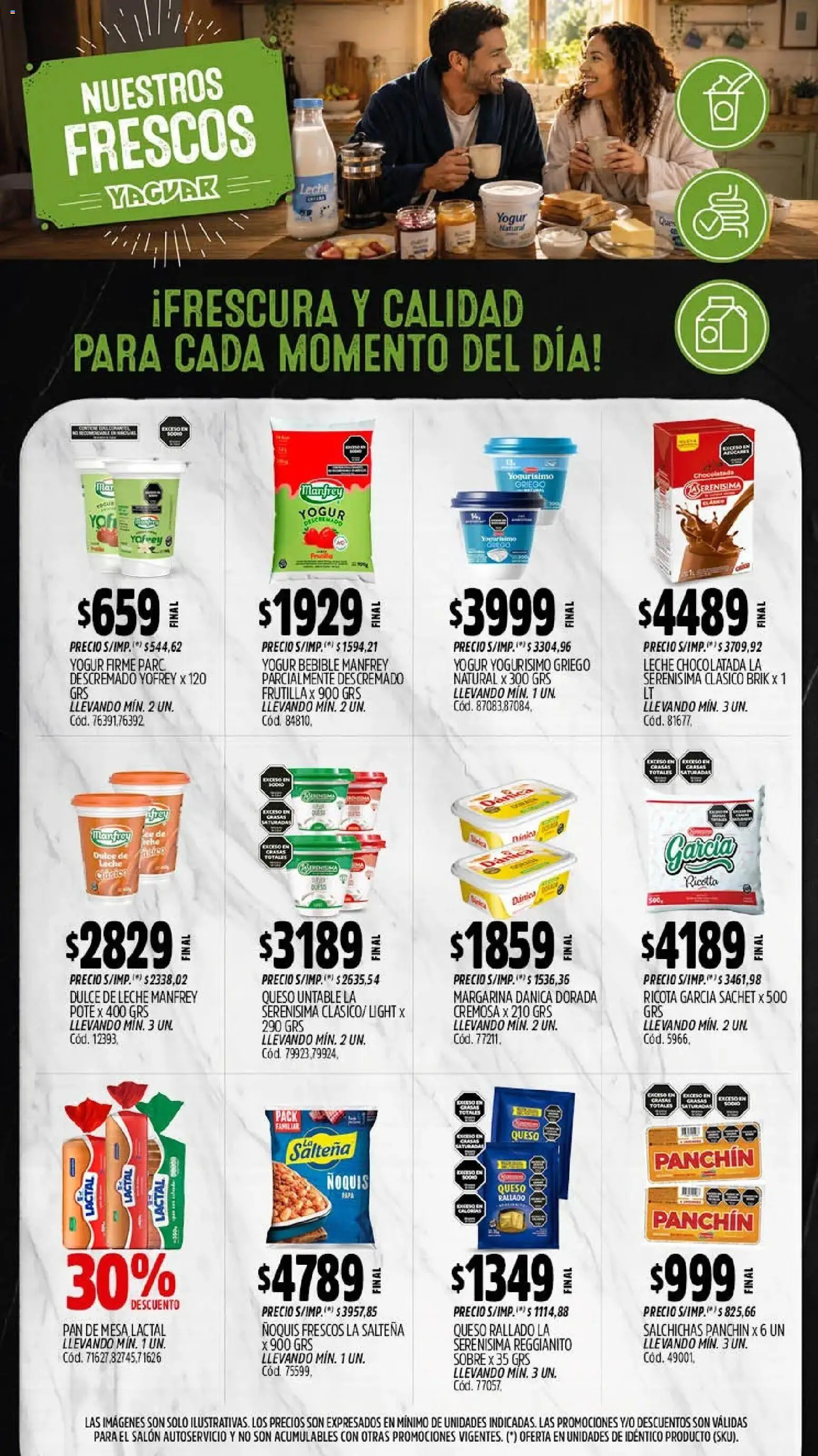 Yaguar - Oferta Semanal Jujuy │ válido desde el 28/09/2026 | Página: 8 | Productos: Sobre, Ricota, Dulce, Salchichas