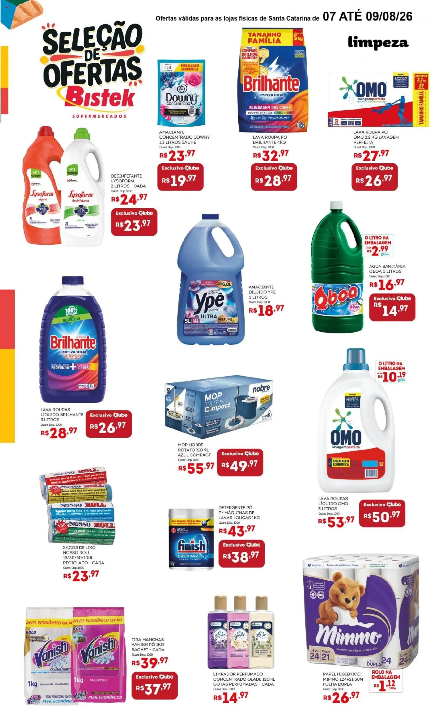 Bistek Supermercados Folheto - válido de 07/08/2026 | Página: 4 | Produtos: Mop, Pó, Tira manchas, Detergente