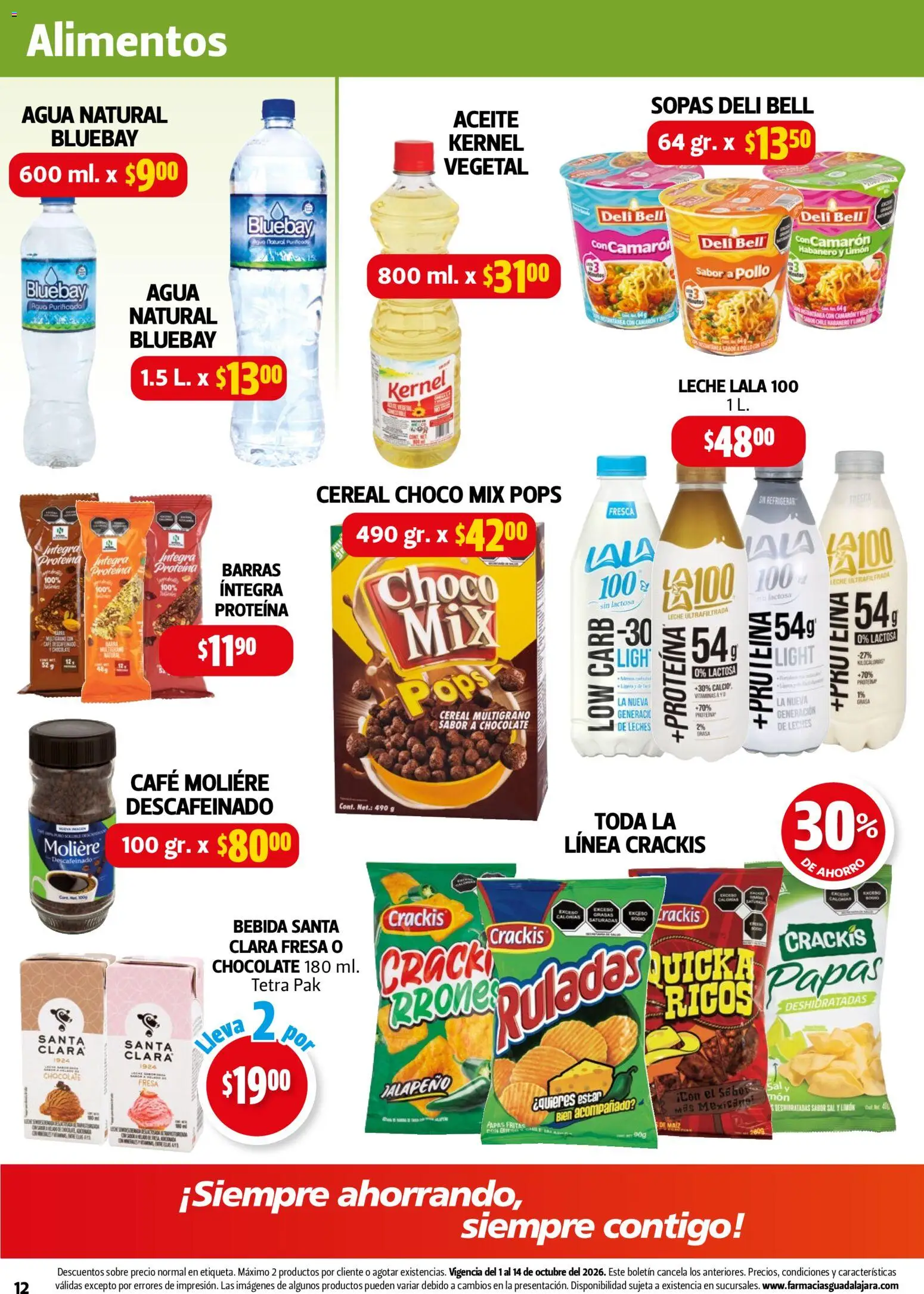 Nuevas ofertas de Farmacia Guadalajara válidas en toda la República Mexicana desde el 01/10/2026. ¡Encuentra las mejores ofertas en Farmacia Guadalajara catálogo! | Página: 12 | Productos: Pollo, Aceite, Sopas, Papas
