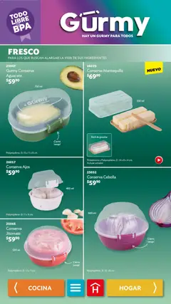 Vista previa de Betterware campaña 5 2026, nuevo folleto de la tienda, válido en México a partir del 04.05.2026 | Página: 57 | Productos: Cebolla, Mantequilla, Aguacate, Cocina