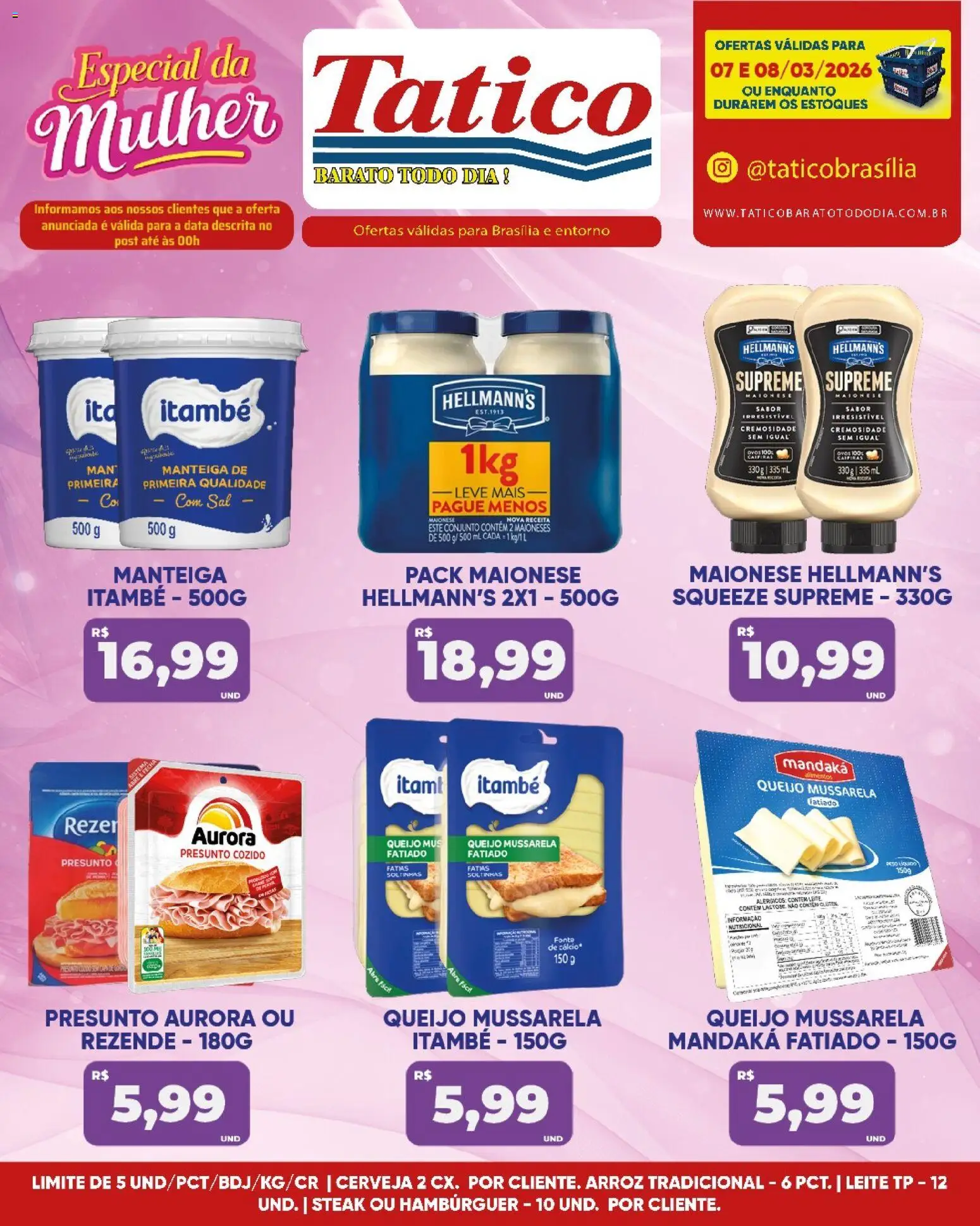 Tatico Folheto - válido de 09.03.2026 | Página: 23 | Produtos: Queijo, Arroz, Hambúrguer, Maionese