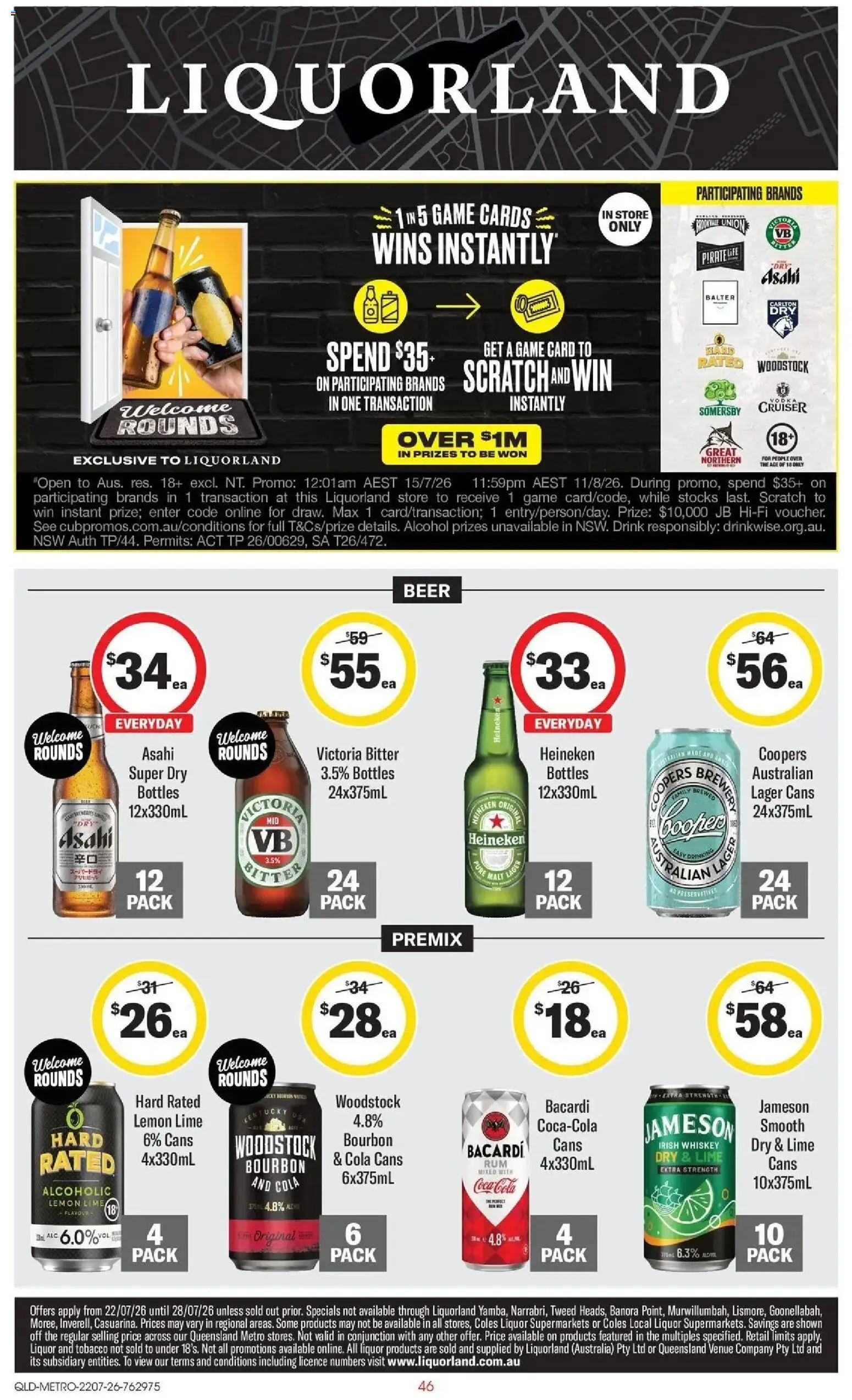 Coles catalogue - valid from 22/07/2026 | Page: 46 | Products: Bourbon, Lemon, Lime, Game