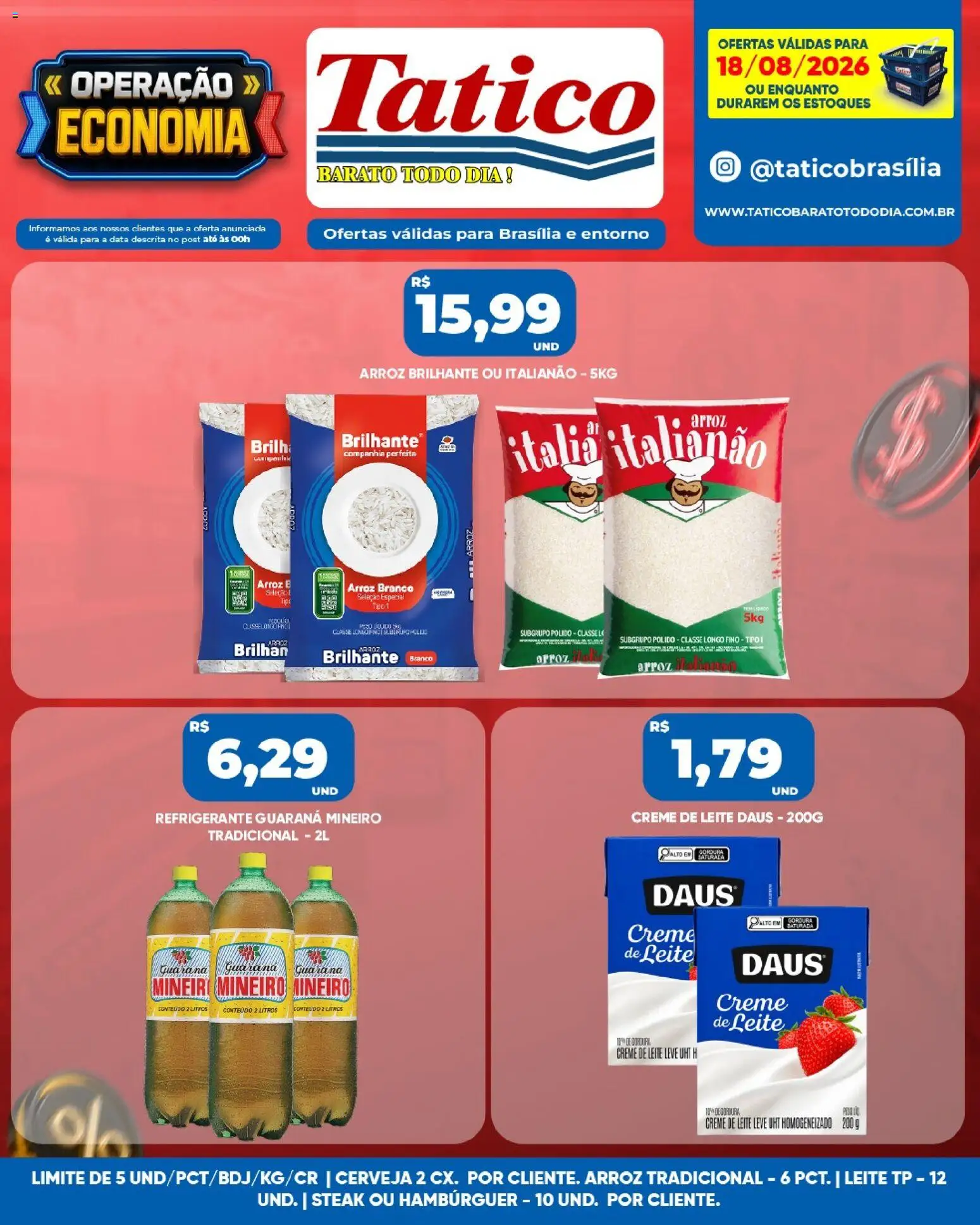 Tatico Folheto - válido de 18/08/2026 | Página: 7 | Produtos: Steak, Guaraná, Cerveja, Hambúrguer