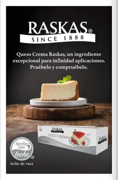 Vista previa de Queso Crema Raskas, Queso Crema Raskas, un ingrediente excepcional para infinidad de aplicaciones. Pruébelo y compruébelo., nuevo folleto de la tienda, válido en México a partir del 01/07/2026 | Página: 90