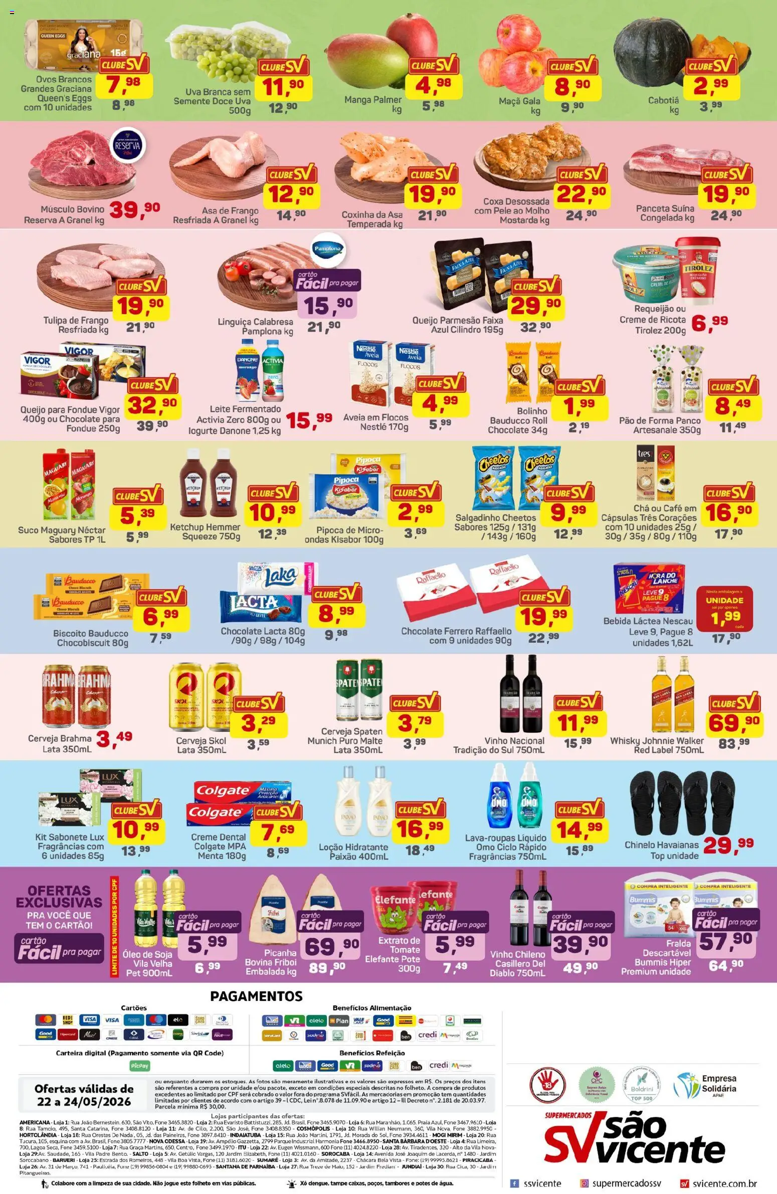 Supermercados São Vicente Folheto - válido de 22.05.2026 | Página: 2 | Produtos: Picanha, Café, Ricota, Sabonete