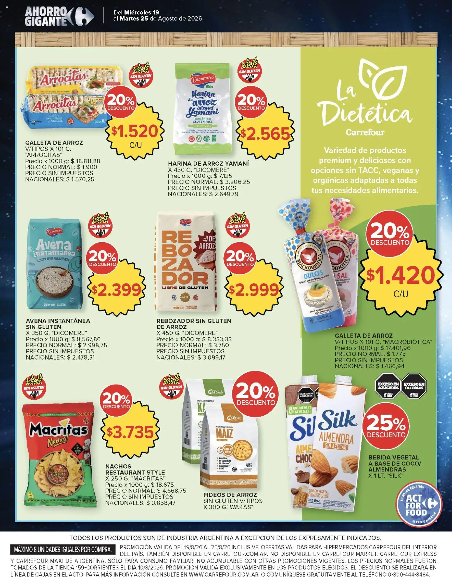 Carrefour ofertas │ válido desde el 19/08/2026 | Página: 19 | Productos: Almendras, Fuente, Dulces, Arroz