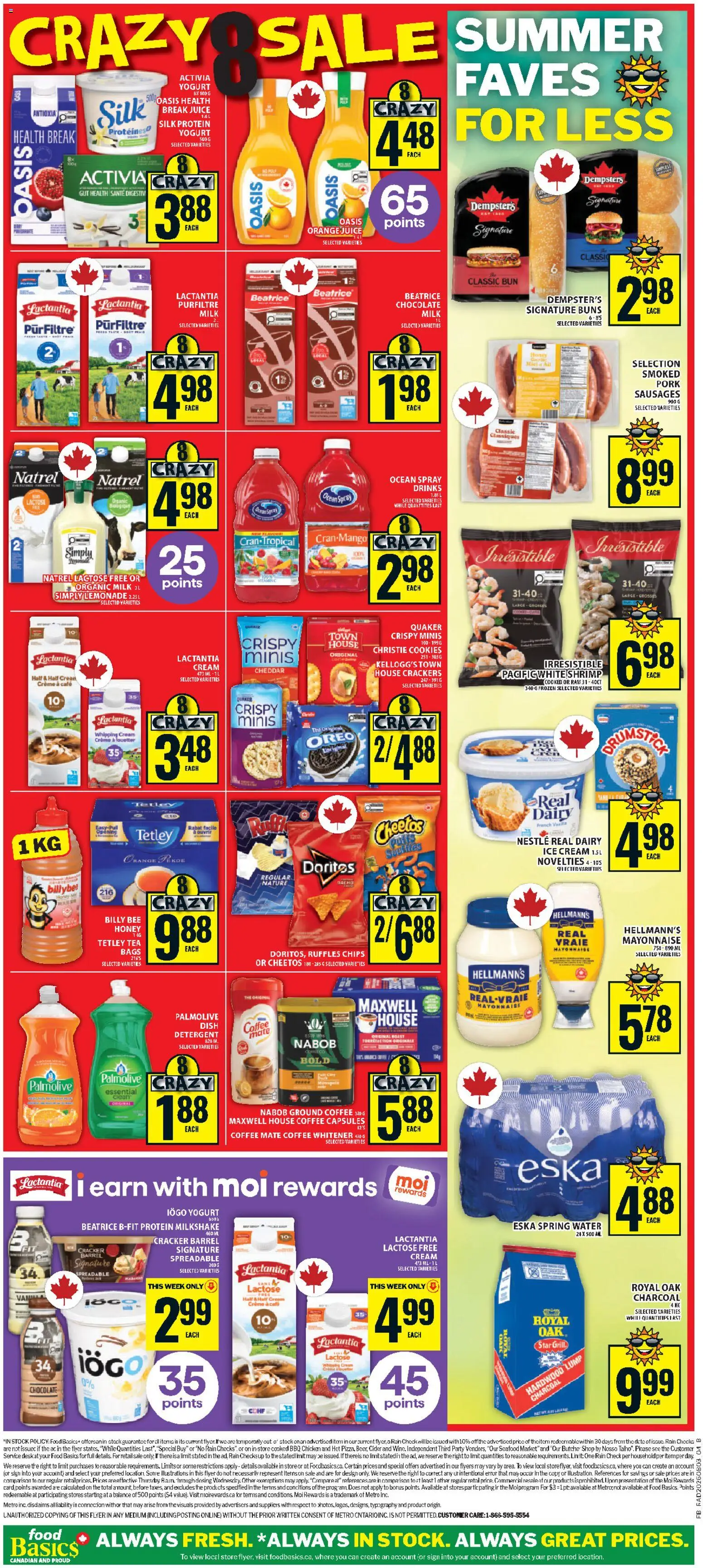 Food Basics flyer valid from Aug 6, 2026 | Page: 2 | Products: Cream, Seafood, Cider, Ground coffee